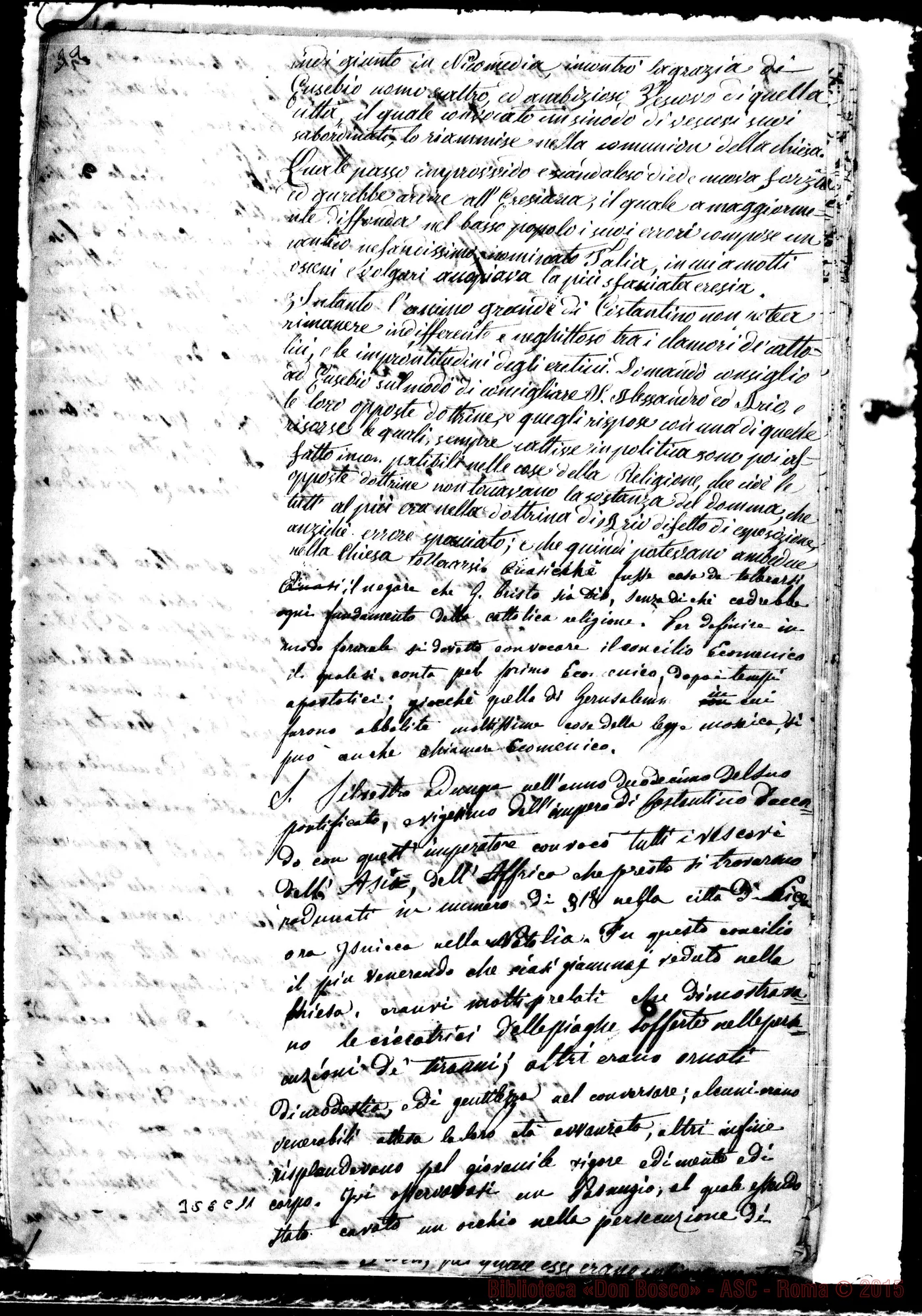 Fotogramma C 11 — Storia Ecclesiastica divisa in sei epoche. 5 fase. ms. con correz. autogr. Bosco