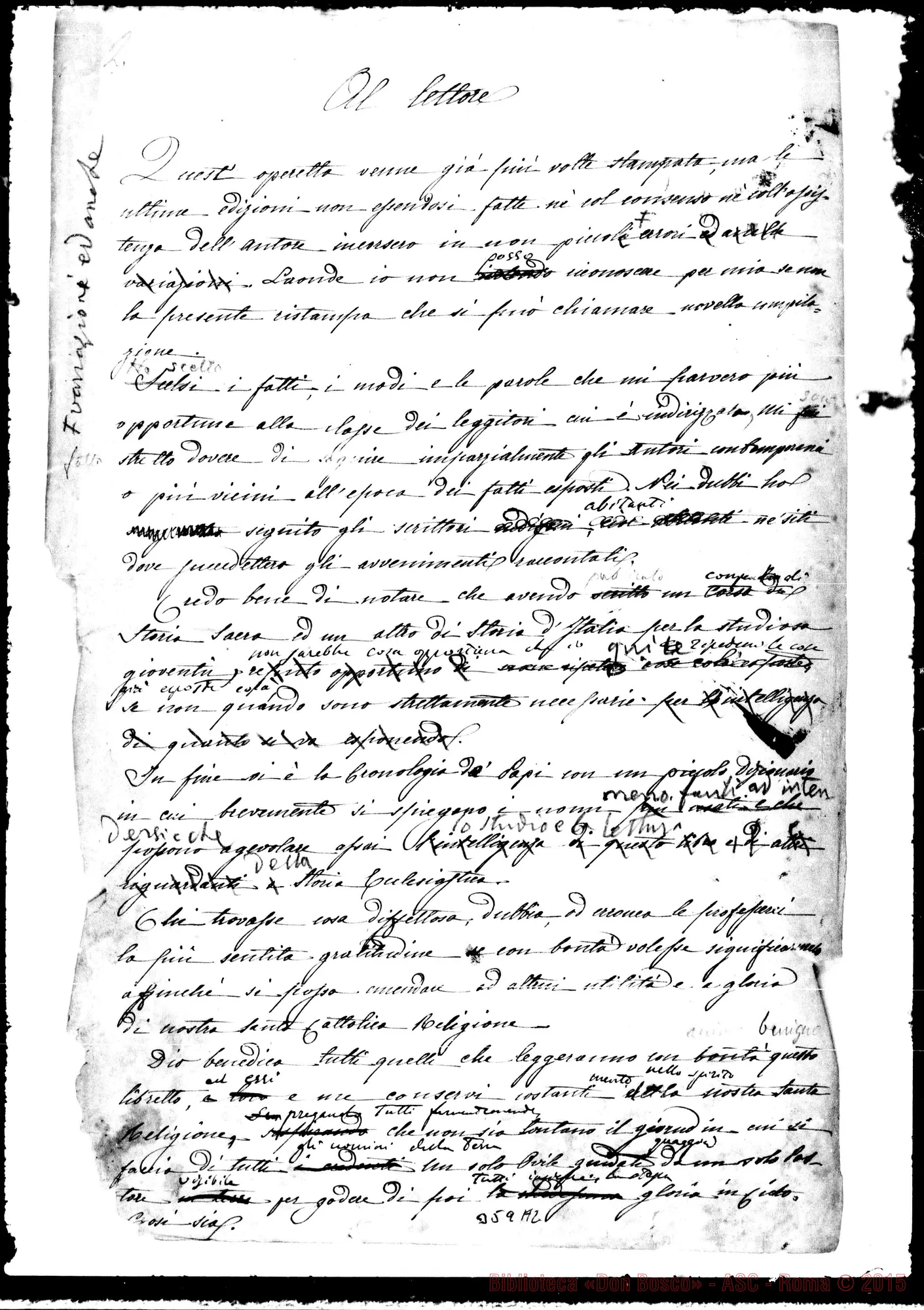 Fotogramma A 2 — Due supplementi ms. ma riveduti da D. Bosco