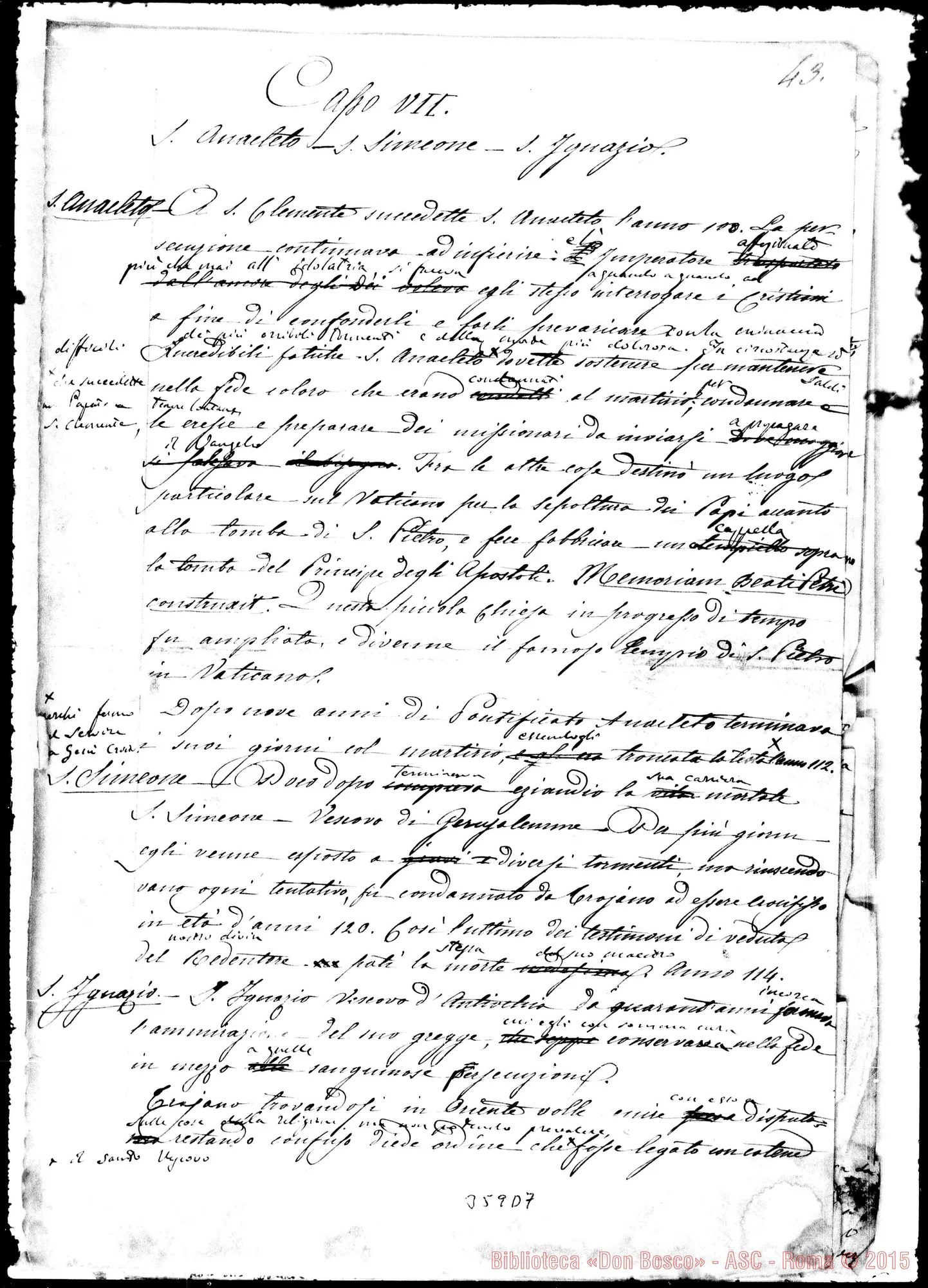 Fotogramma D 7 — Due supplementi ms. ma riveduti da D. Bosco