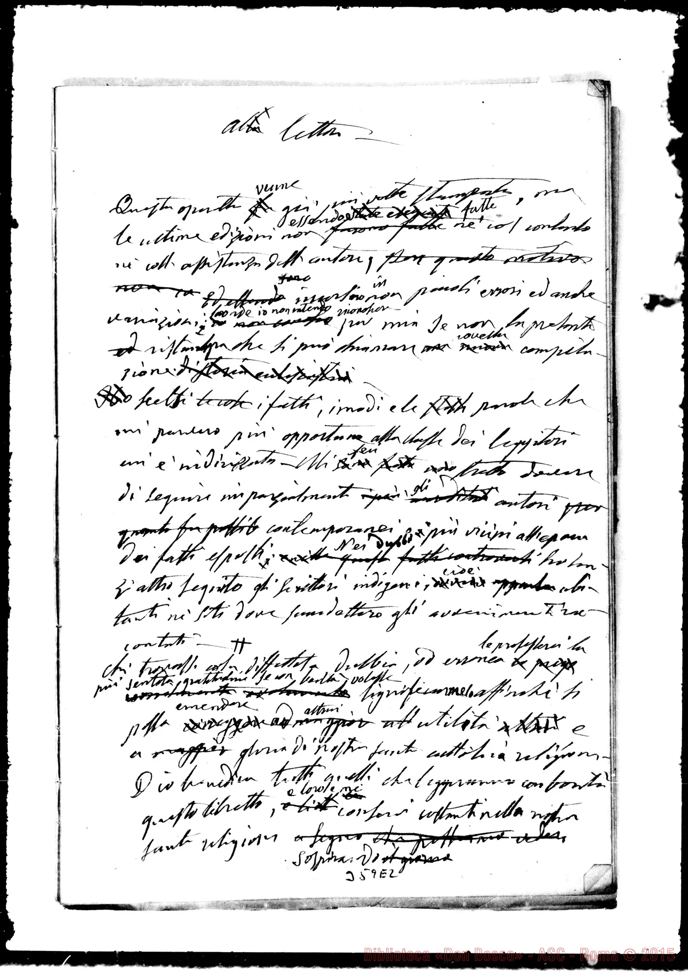 Fotogramma E 2 — Due supplementi ms. ma riveduti da D. Bosco