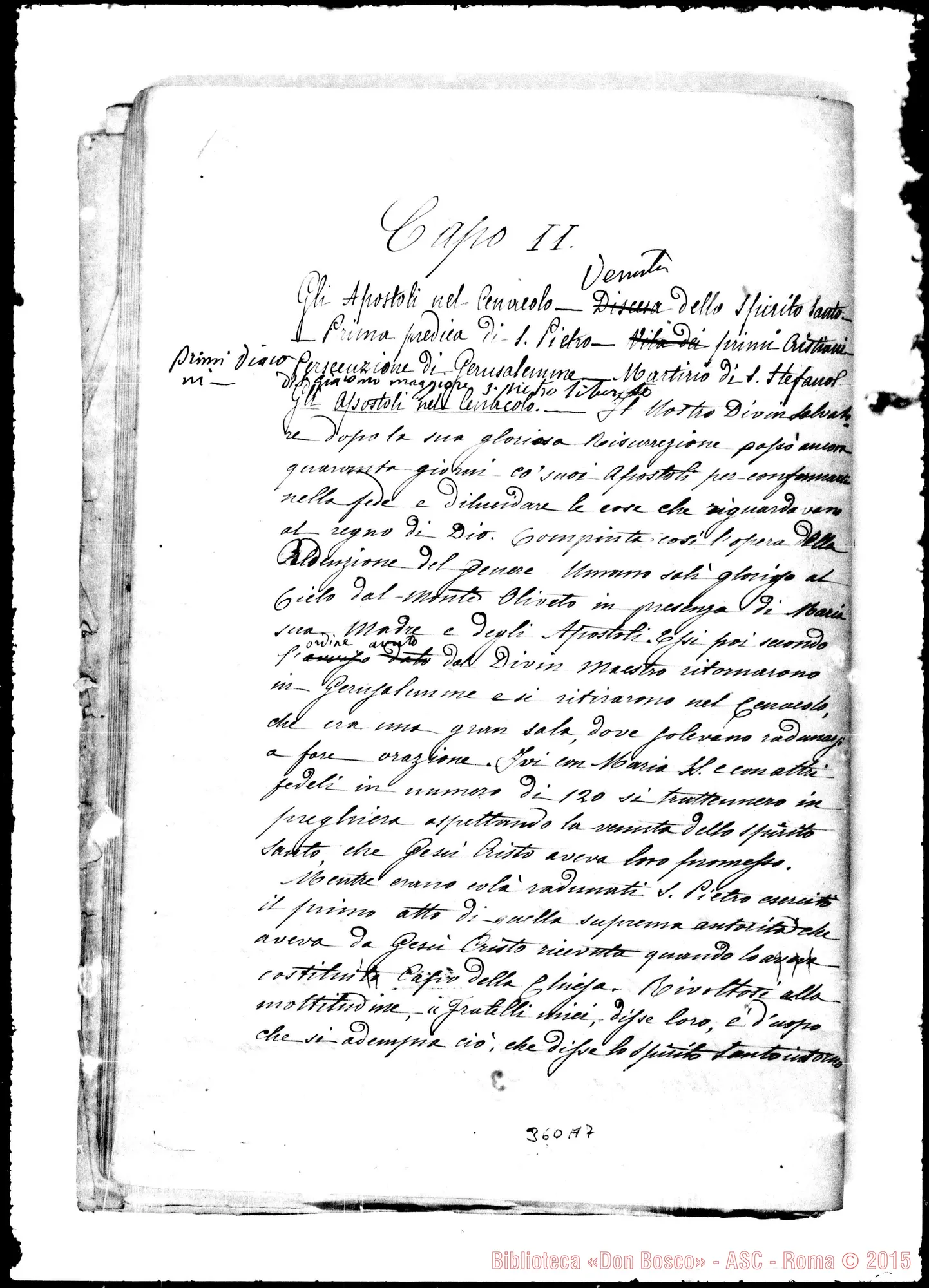 Fotogramma A 7 — Due supplementi ms. ma riveduti da D. Bosco