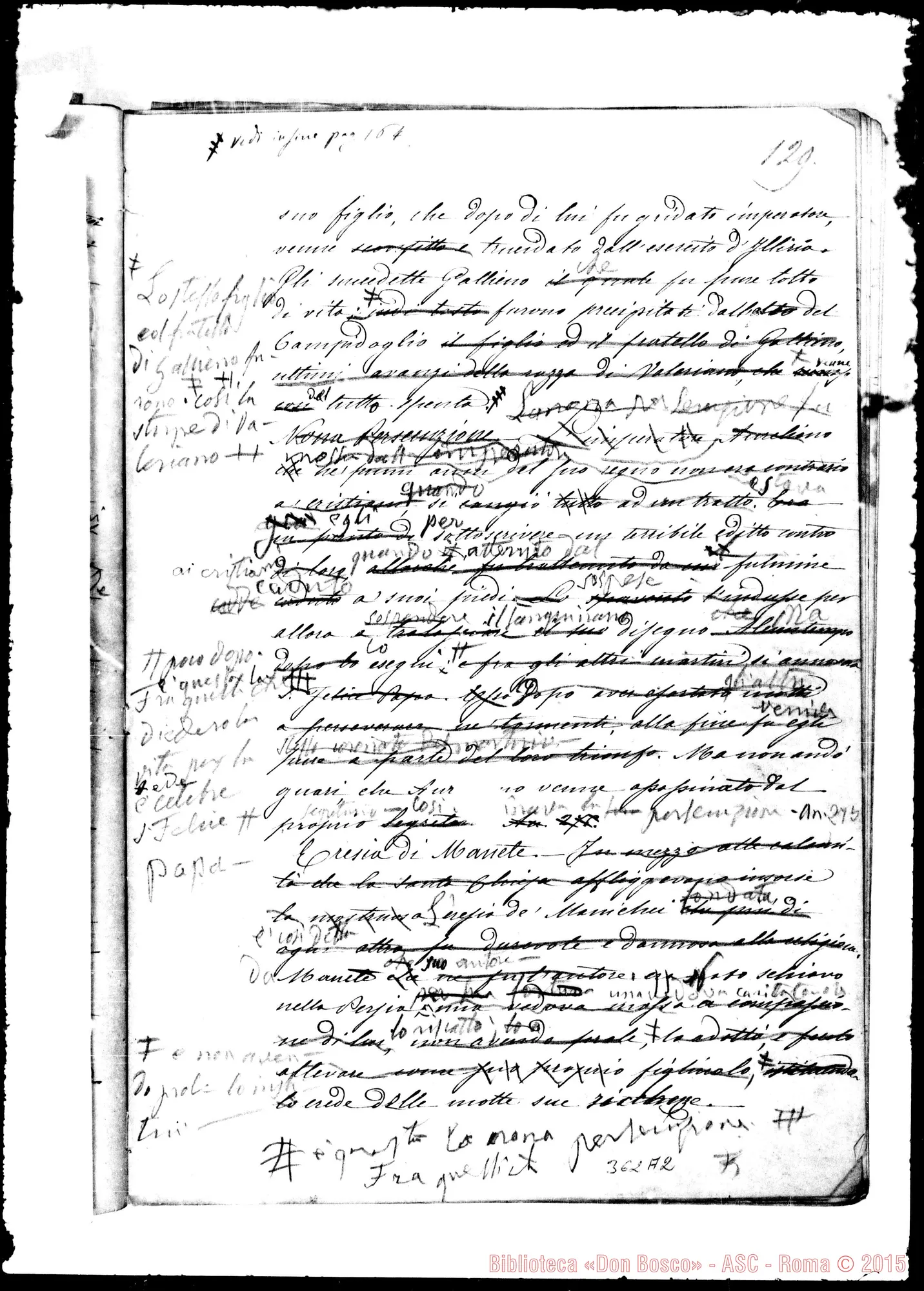 Fotogramma A 2 — Da Papa Alessandro I… Ms. con annotazioni Bosco