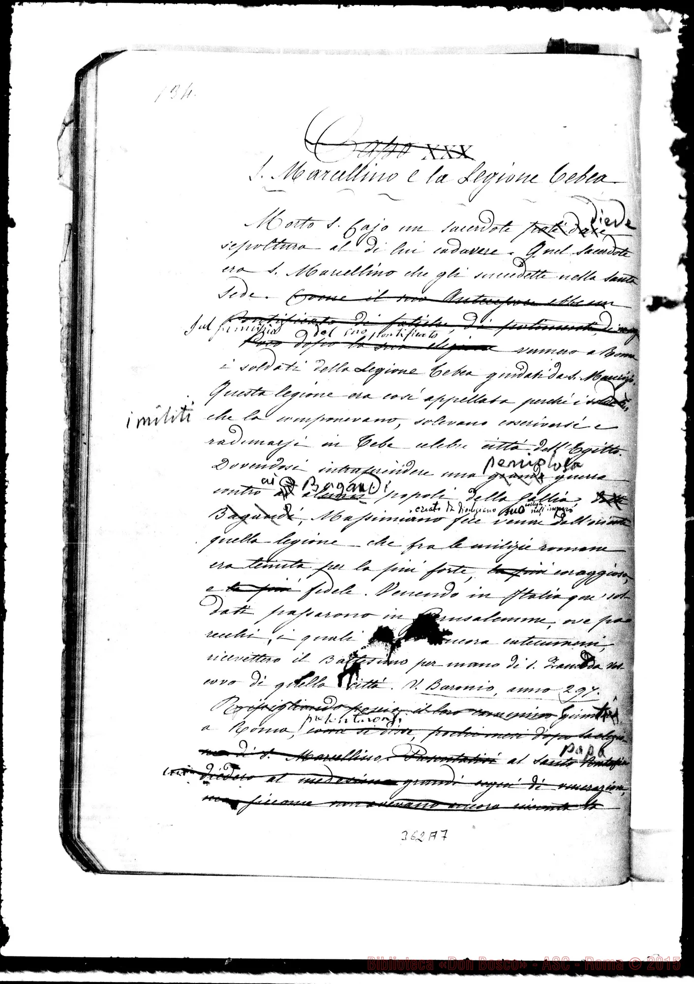 Fotogramma A 7 — Da Papa Alessandro I… Ms. con annotazioni Bosco