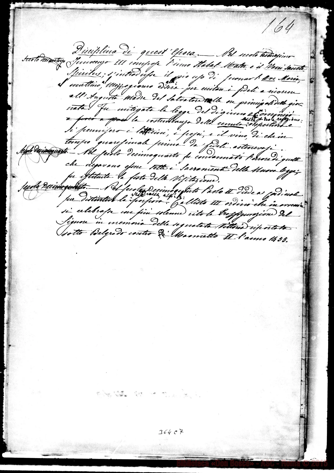 Fotogramma C 7 — Capo III: Santo Tommaso d’Aquino. Ms. con correz. autogr. Bosco