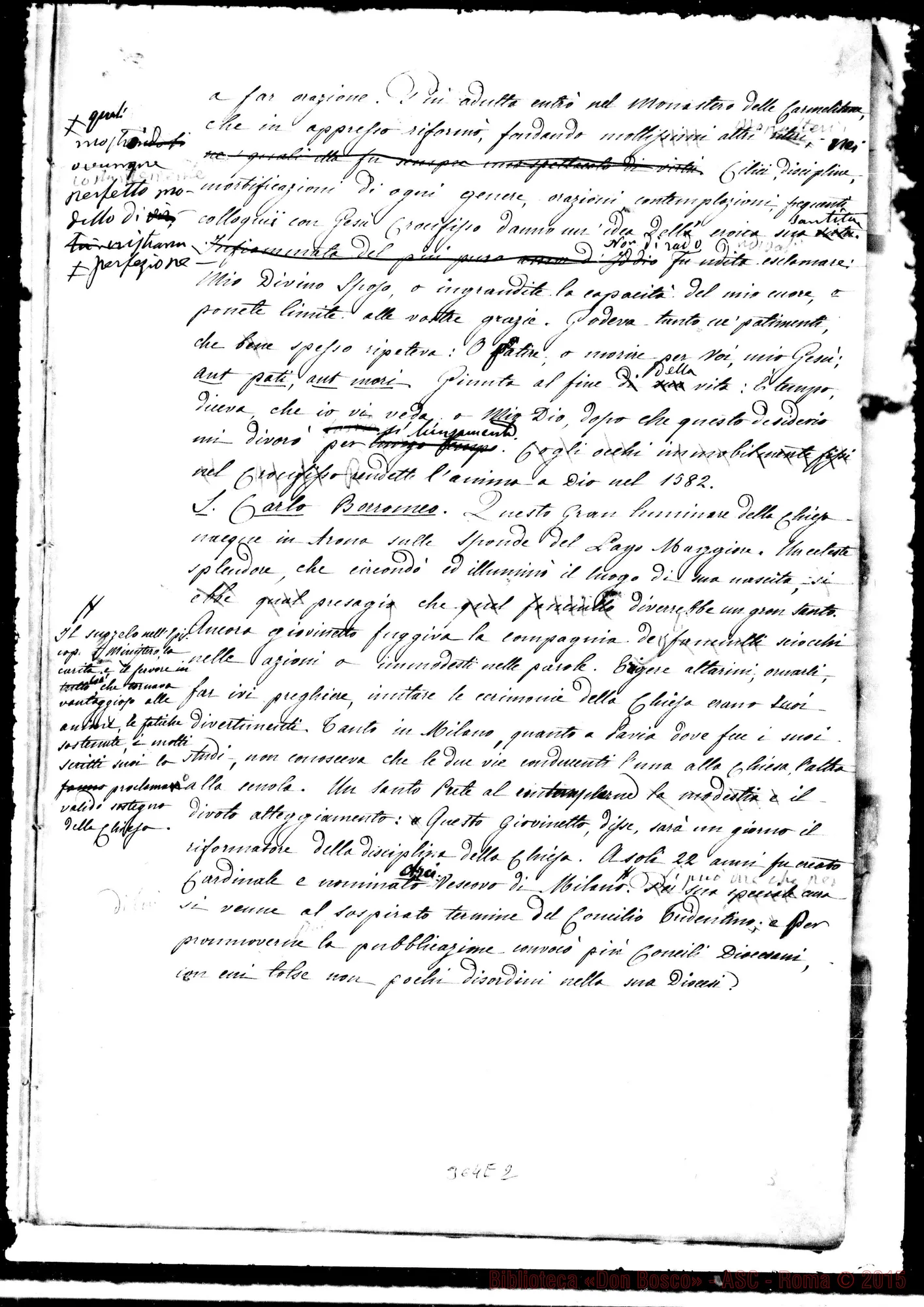 Fotogramma E 2 — Capo III: Santo Tommaso d’Aquino. Ms. con correz. autogr. Bosco