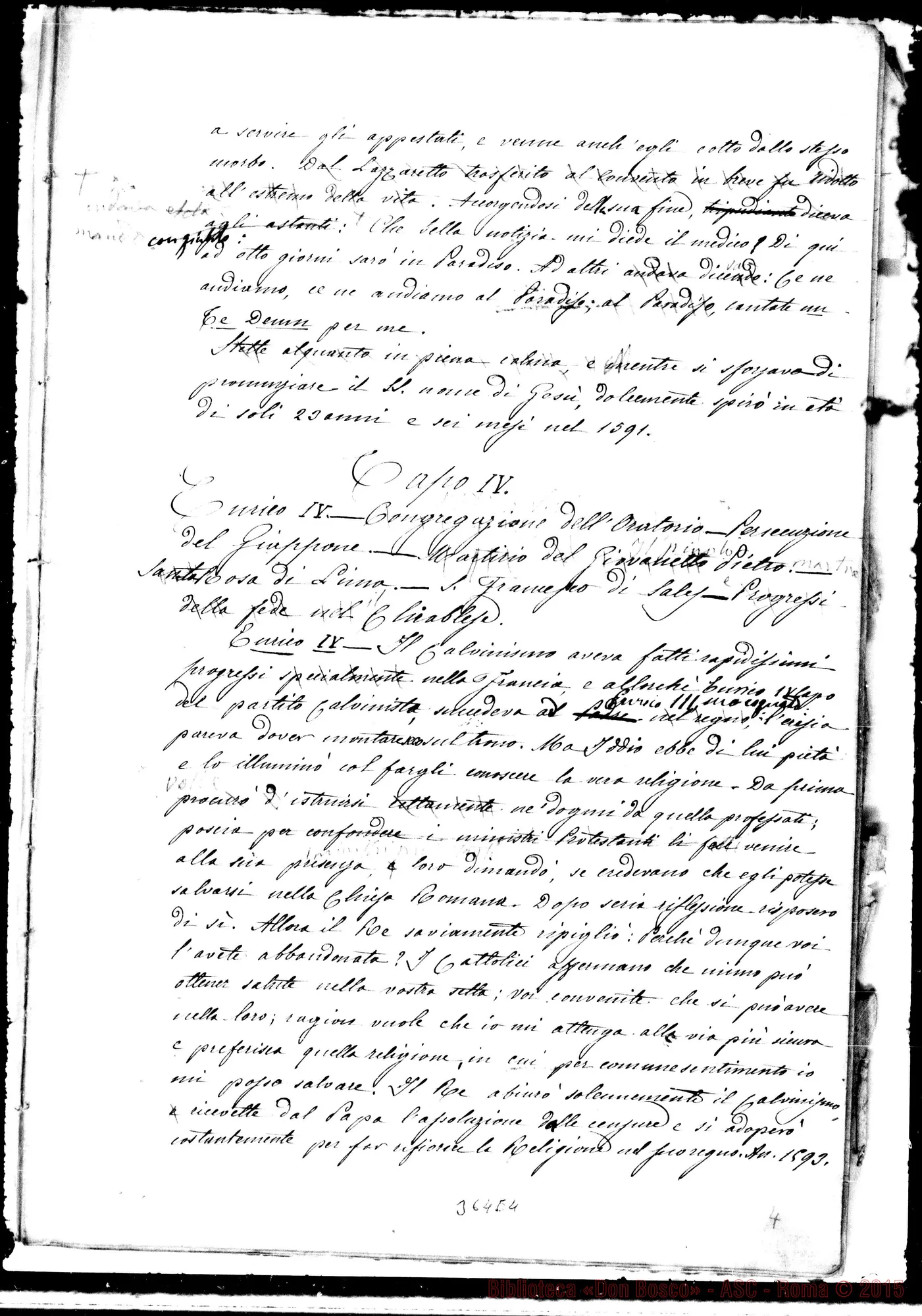 Fotogramma E 4 — Capo III: Santo Tommaso d’Aquino. Ms. con correz. autogr. Bosco