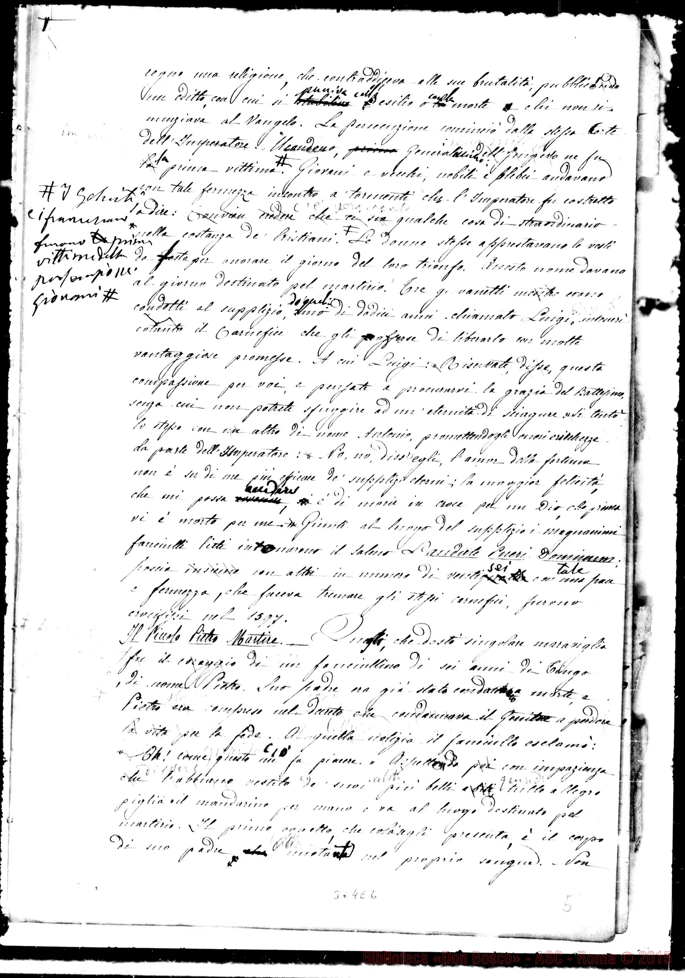 Fotogramma E 6 — Capo III: Santo Tommaso d’Aquino. Ms. con correz. autogr. Bosco