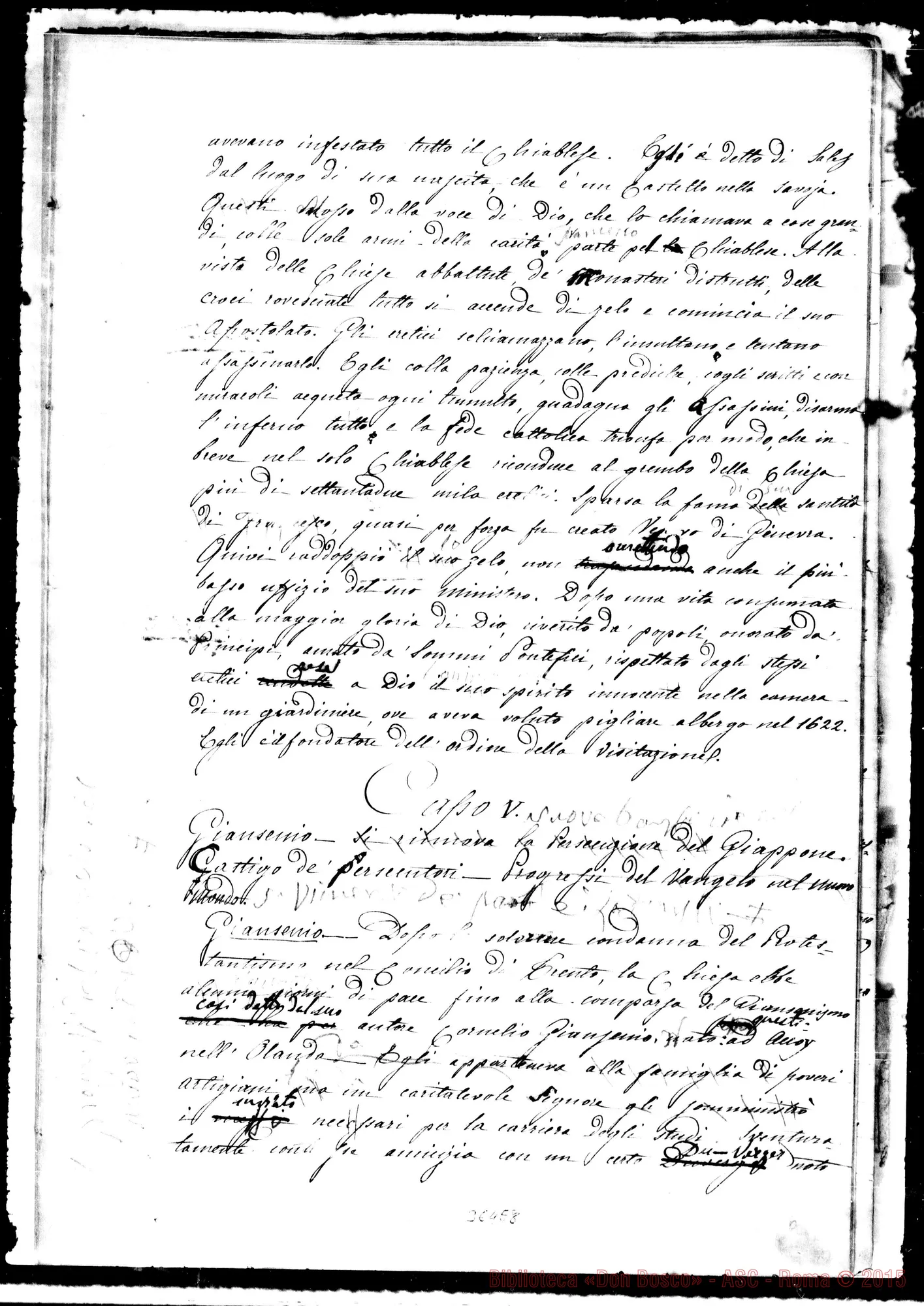 Fotogramma E 8 — Capo III: Santo Tommaso d’Aquino. Ms. con correz. autogr. Bosco