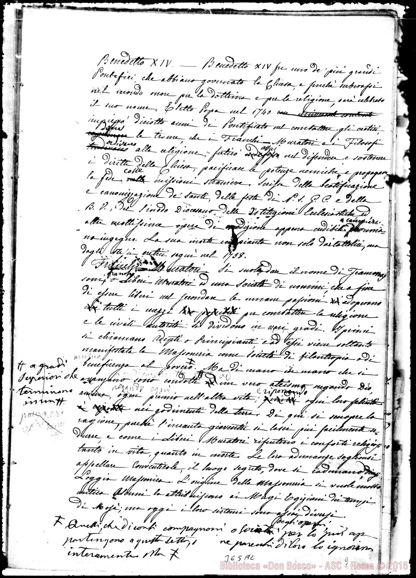 Fotogramma A 2 — Capo III: Santo Tommaso d’Aquino. Ms. con correz. autogr. Bosco