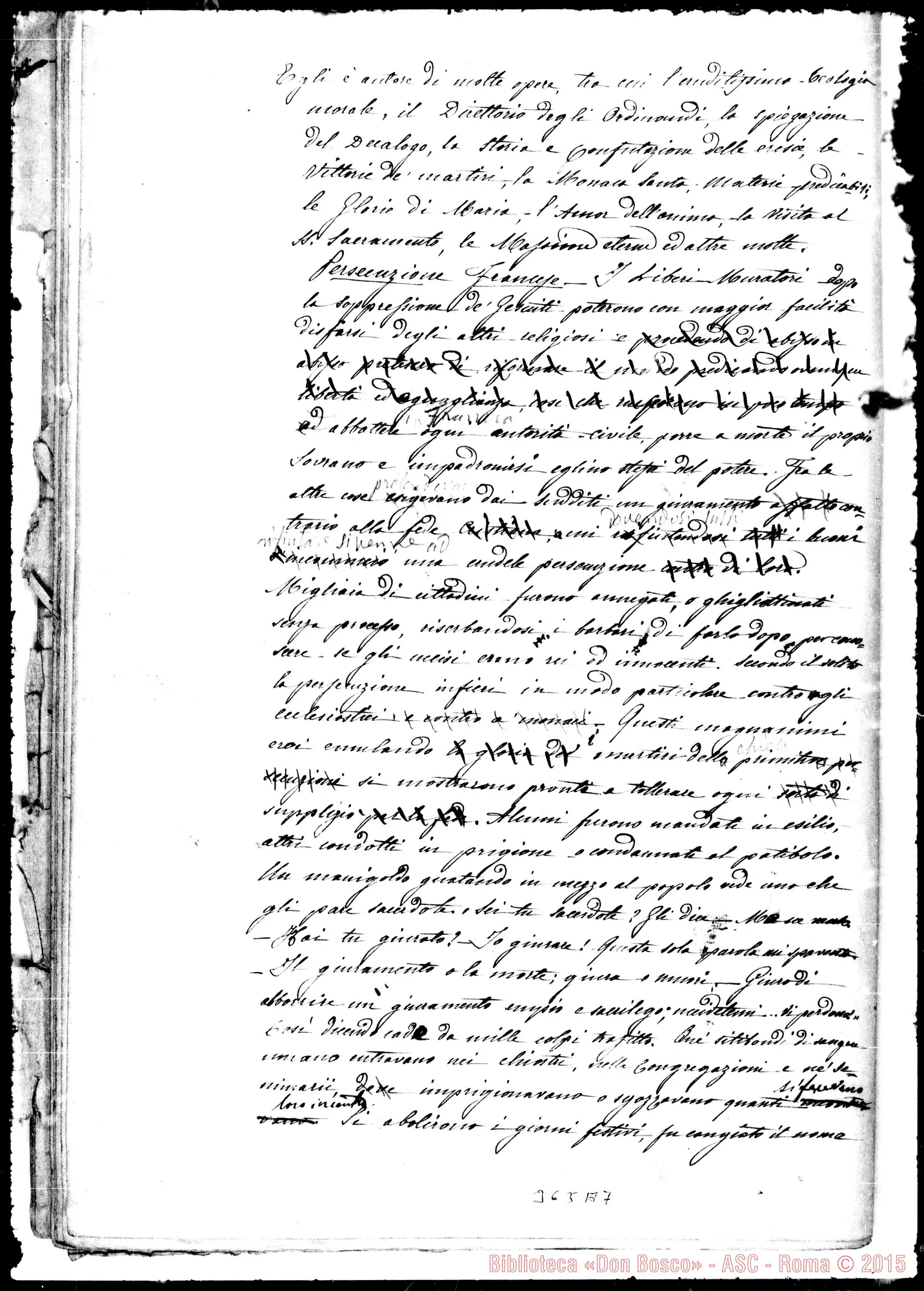 Fotogramma A 7 — Capo III: Santo Tommaso d’Aquino. Ms. con correz. autogr. Bosco