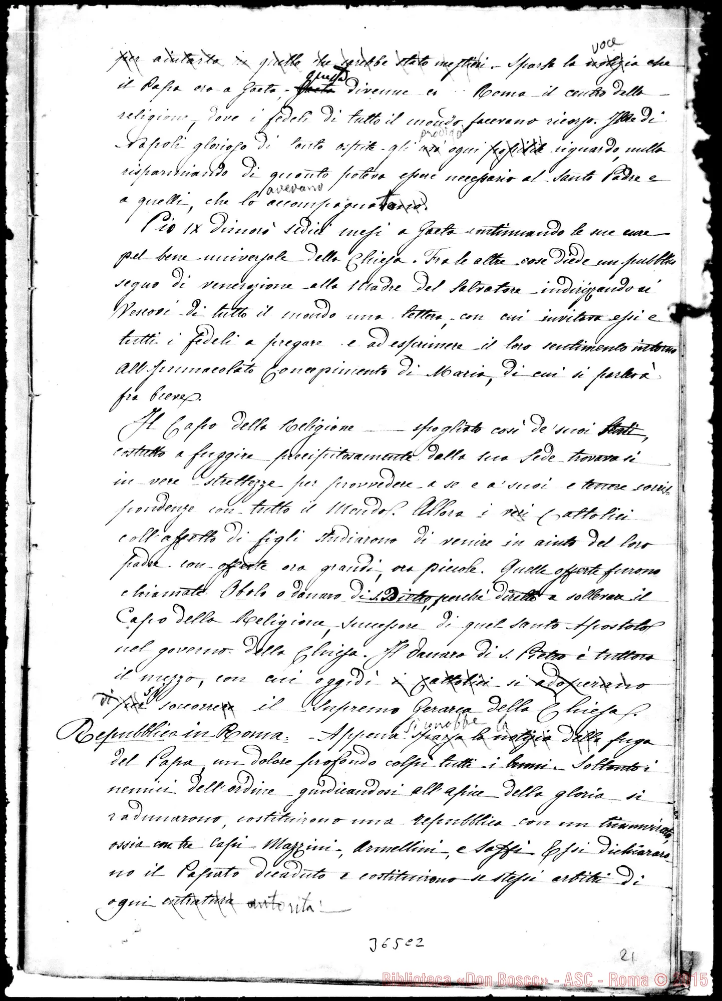 Fotogramma C 2 — Capo III: Santo Tommaso d’Aquino. Ms. con correz. autogr. Bosco