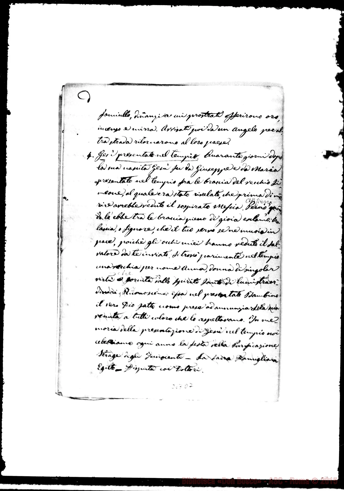 Fotogramma D 7 — Epoca della Fondazione ecc. Ms. con correz. Bosco