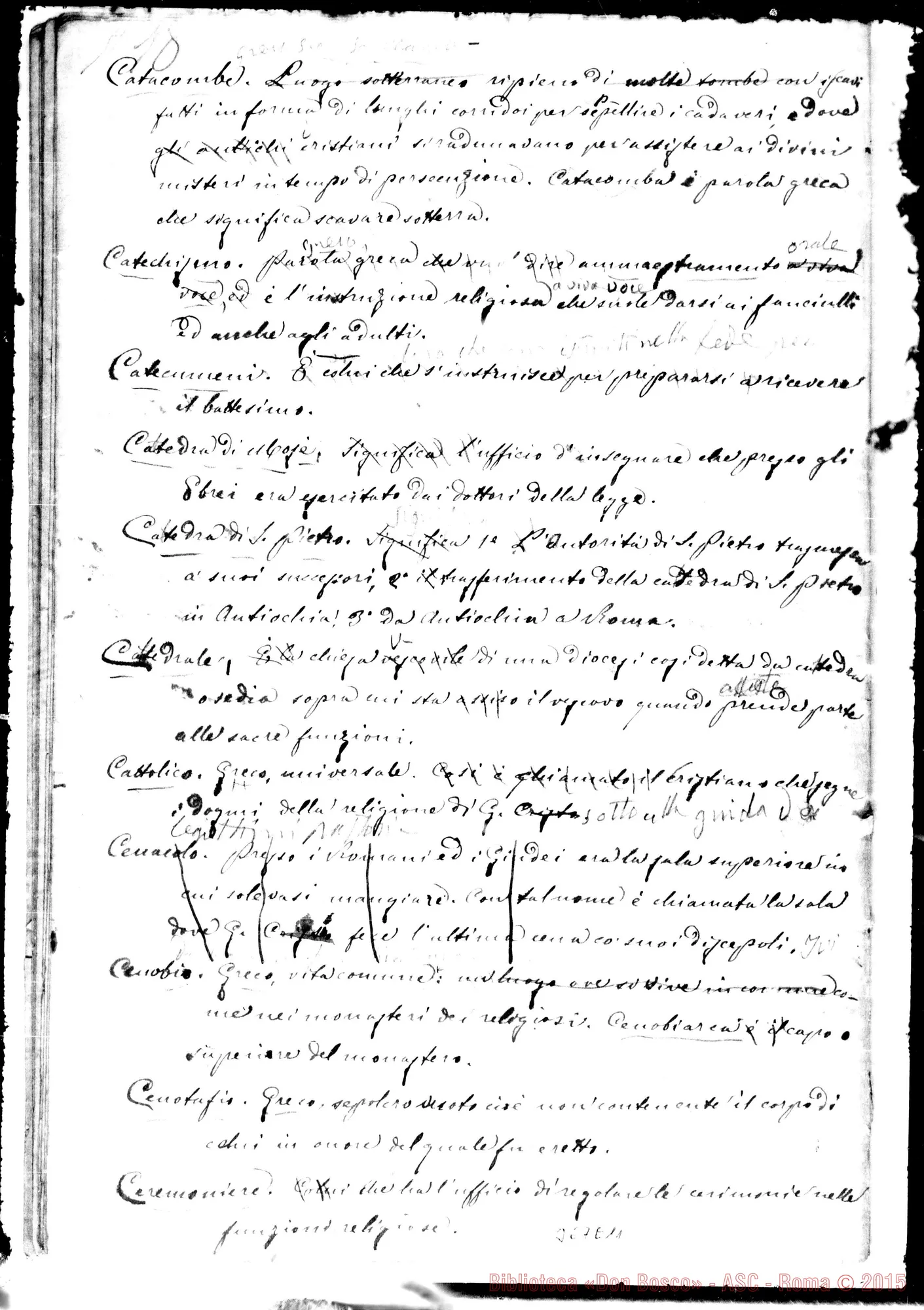 Fotogramma E 11 — Dizionario di nomi ricorrenti… Ms. con correz. Bosco