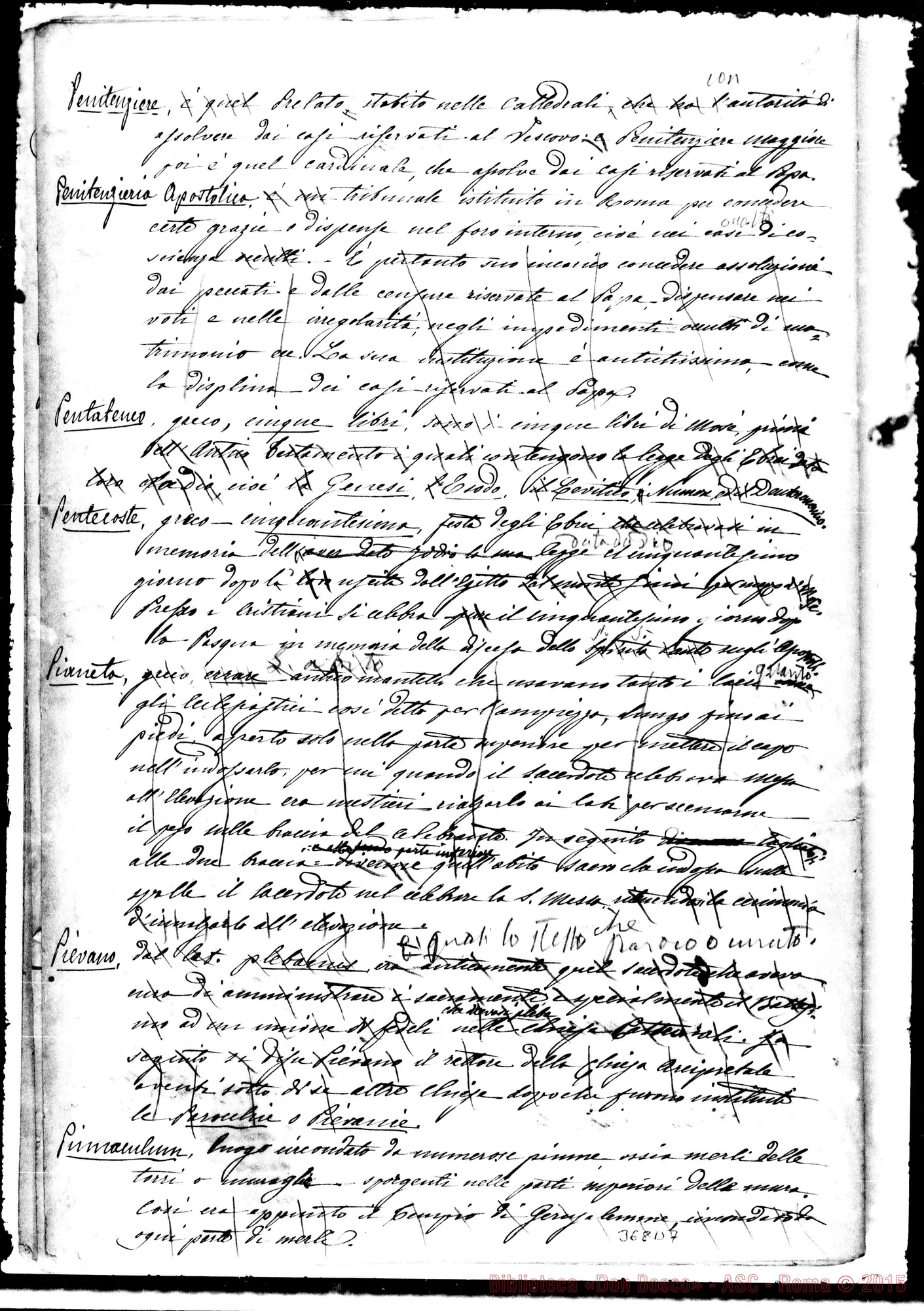 Fotogramma B 7 — Dizionario di nomi ricorrenti… Ms. con correz. Bosco