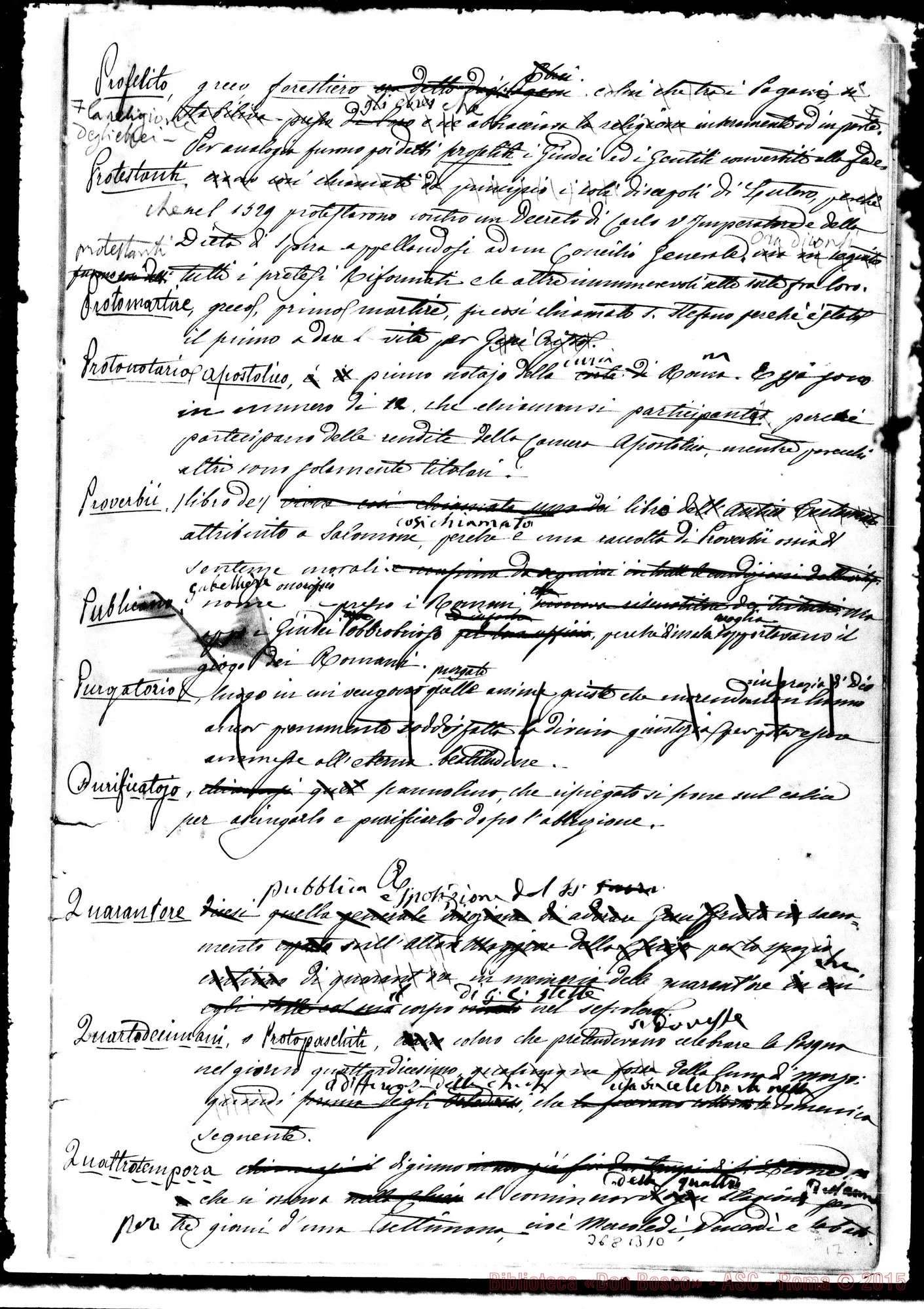 Fotogramma B 10 — Dizionario di nomi ricorrenti… Ms. con correz. Bosco
