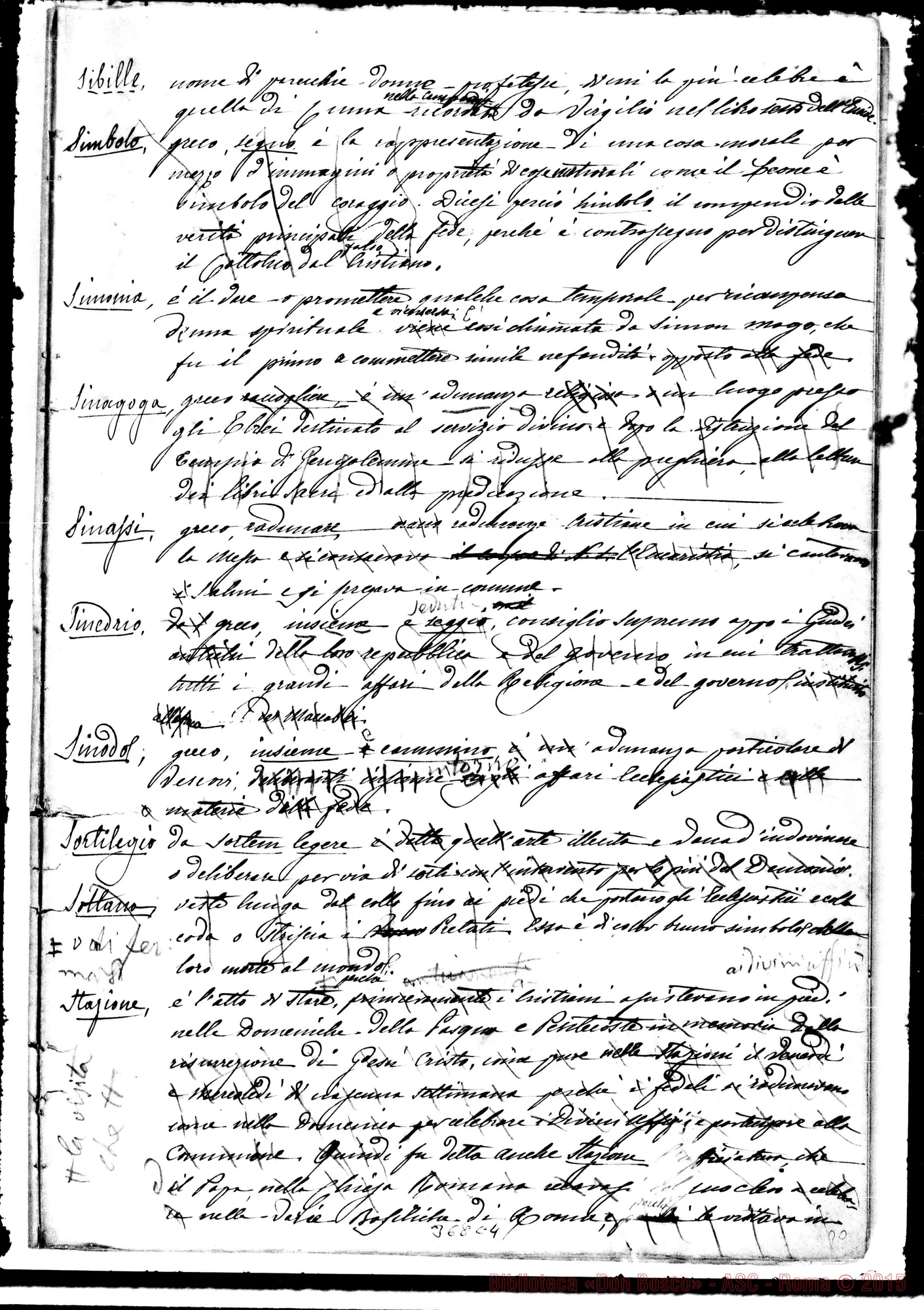 Fotogramma C 4 — Dizionario di nomi ricorrenti… Ms. con correz. Bosco