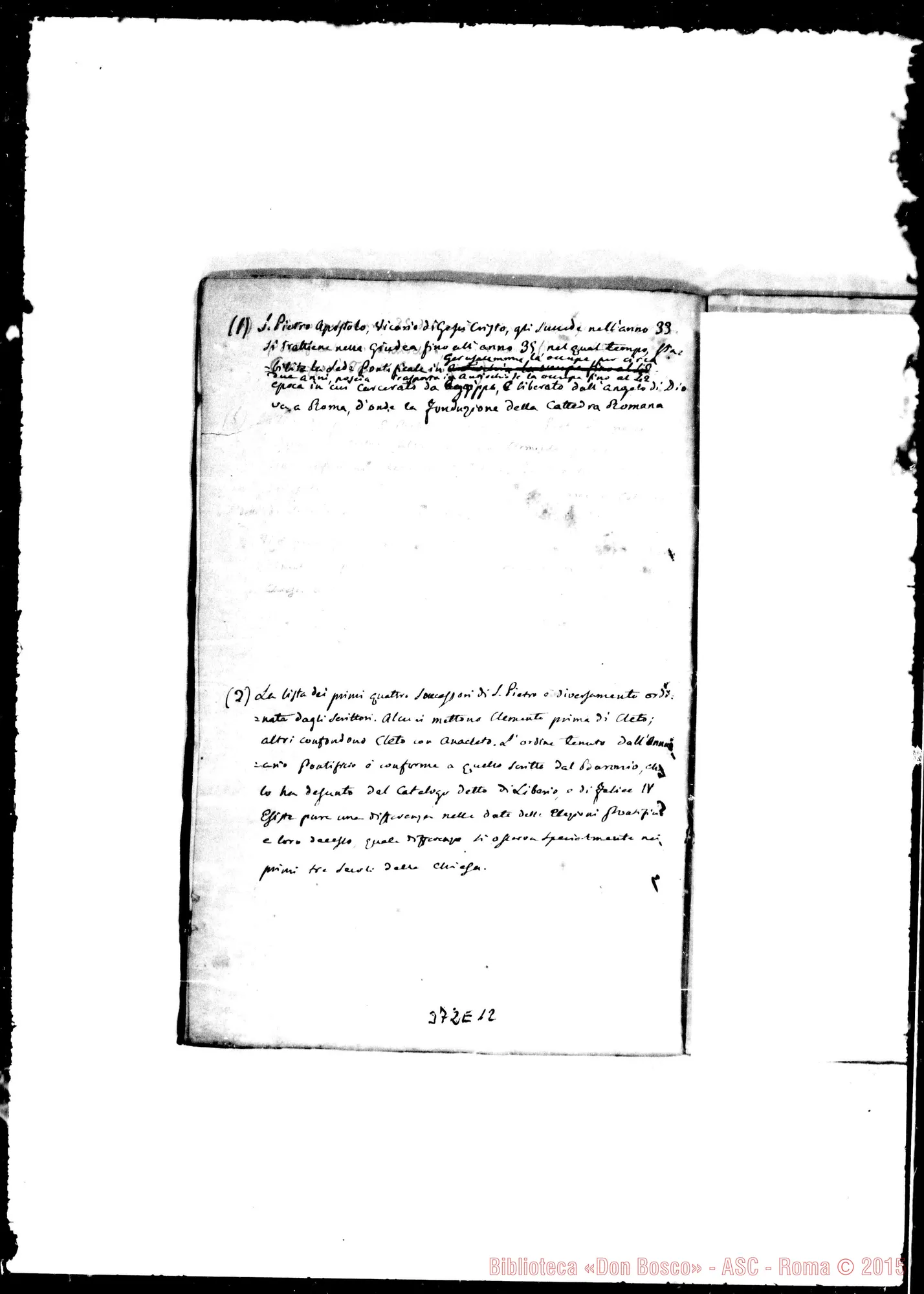 Fotogramma E 12 — Cronologia dei Papi, con correzioni