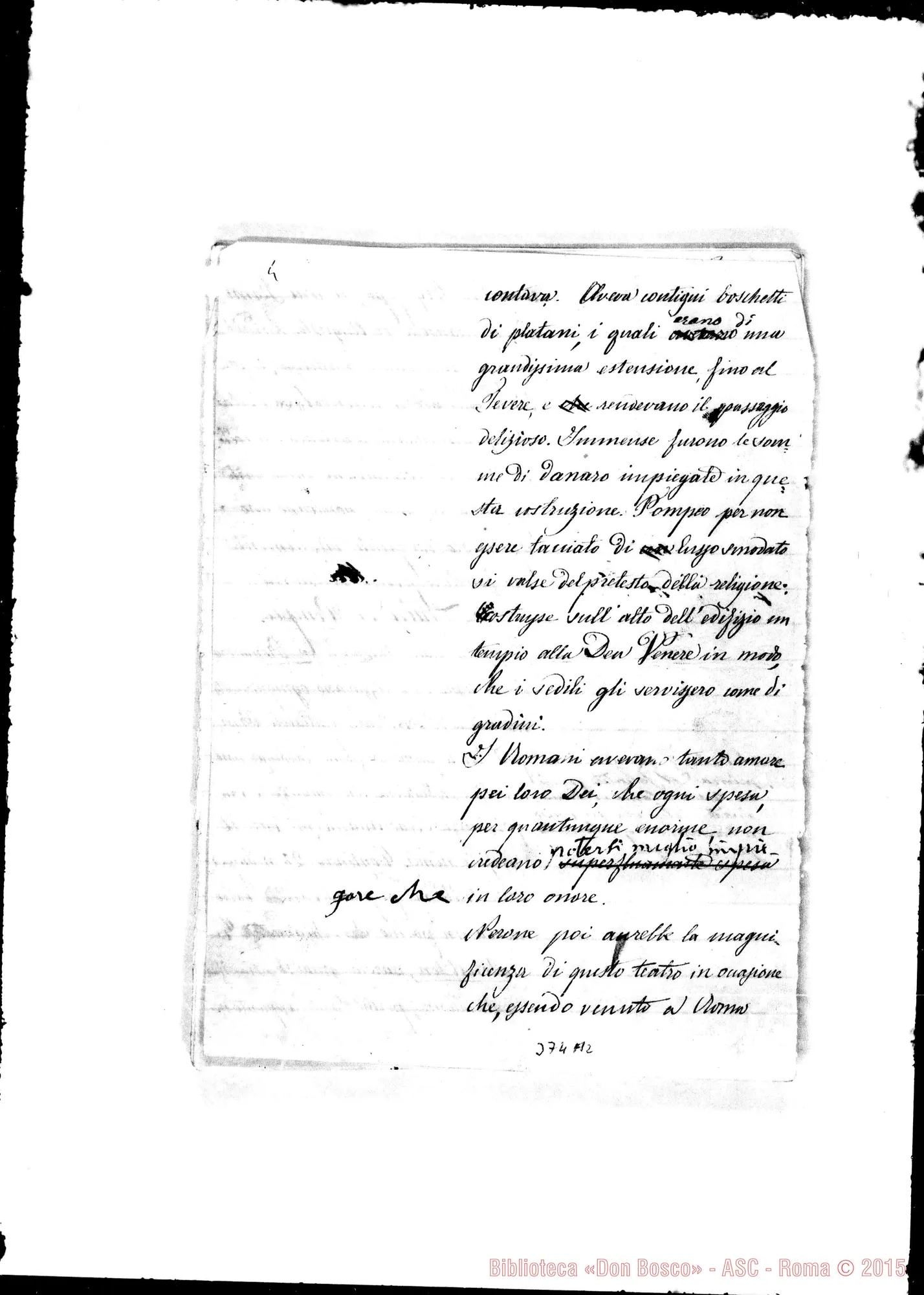 Fotogramma A 2 — Campo Marzio… Ms. con correz. E aggiunte Bosco