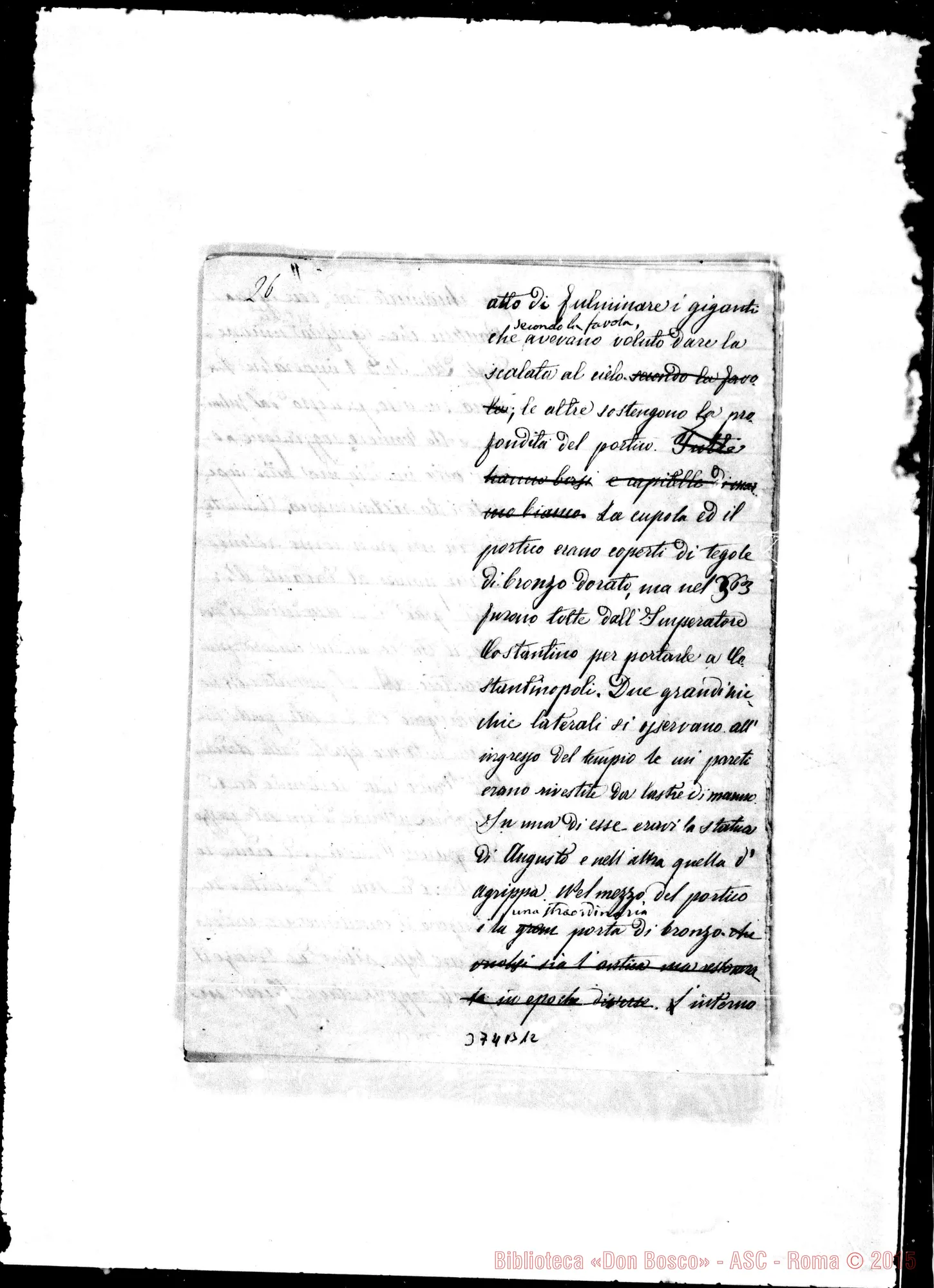 Fotogramma B 12 — Campo Marzio… Ms. con correz. E aggiunte Bosco