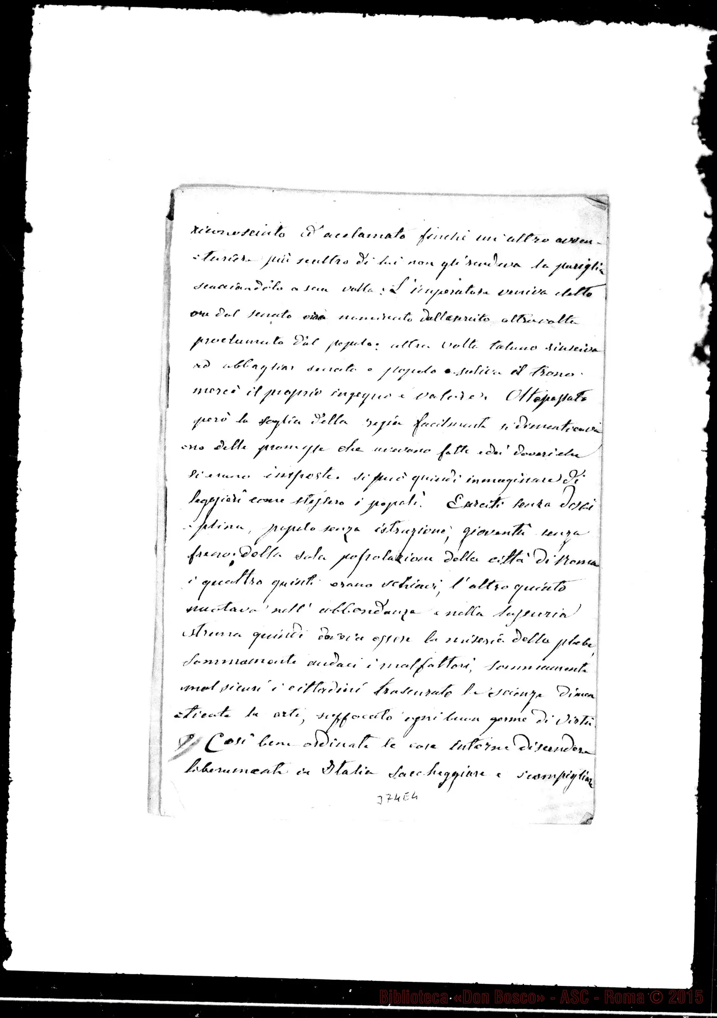 Fotogramma E 4 — «Decadimento sempre maggiore…» Ms.