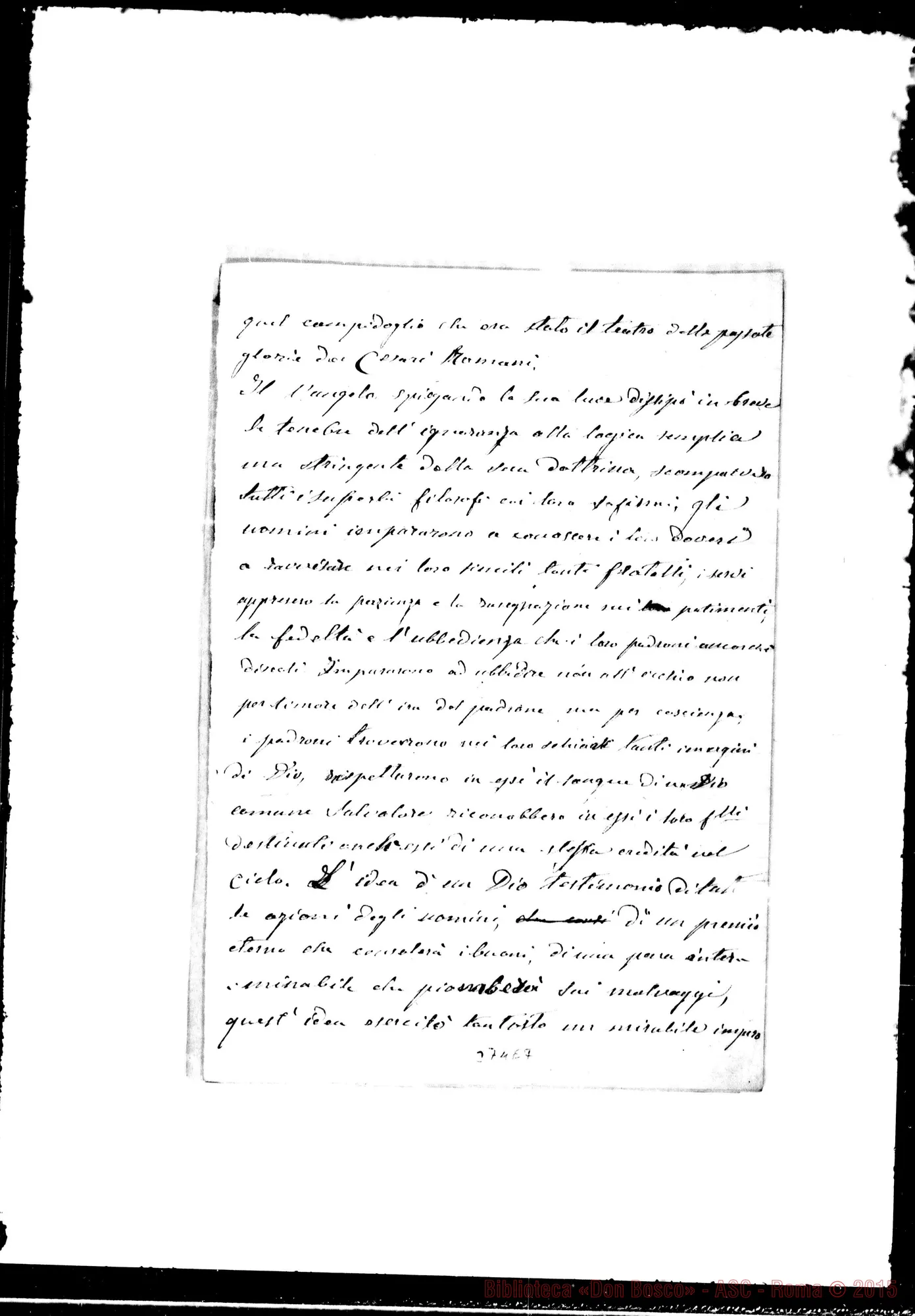 Fotogramma E 7 — «Decadimento sempre maggiore…» Ms.