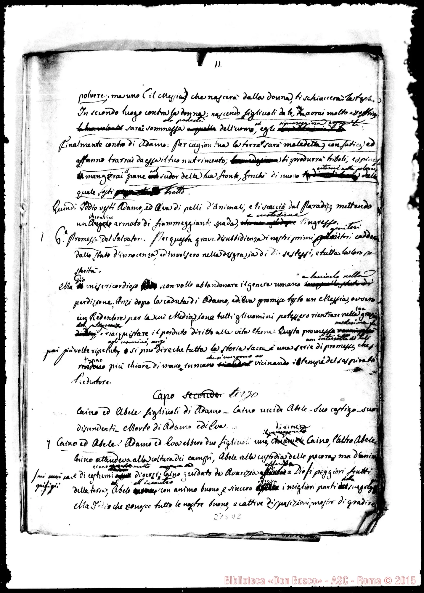 Fotogramma D 2 — Storia Sacra per uso delle scuole. 4 fascicoli ms. con correz. Bosco