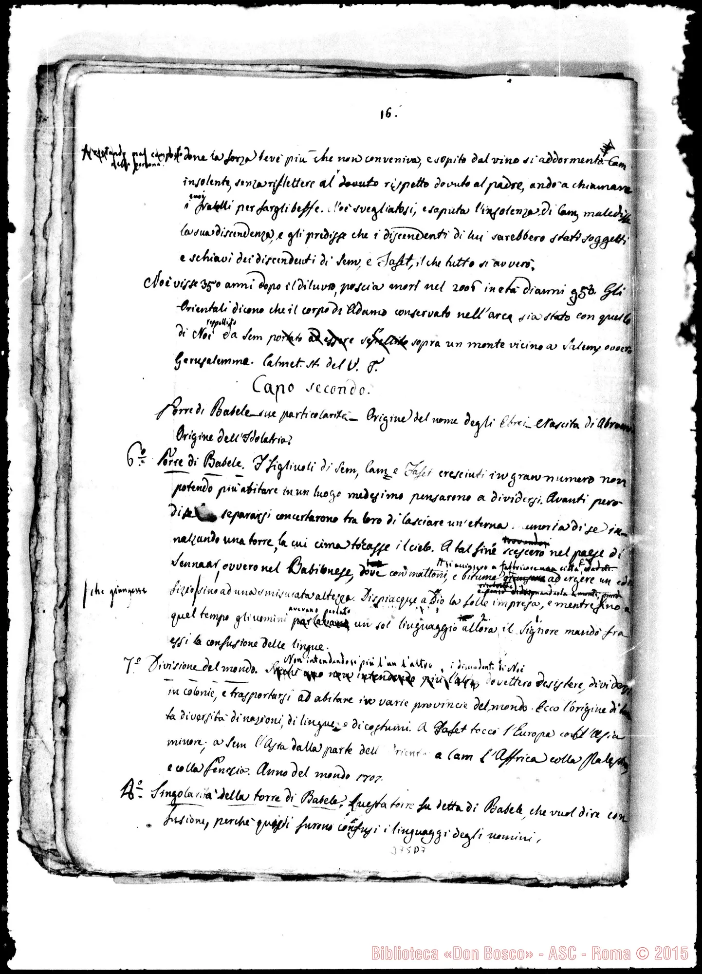 Fotogramma D 7 — Storia Sacra per uso delle scuole. 4 fascicoli ms. con correz. Bosco