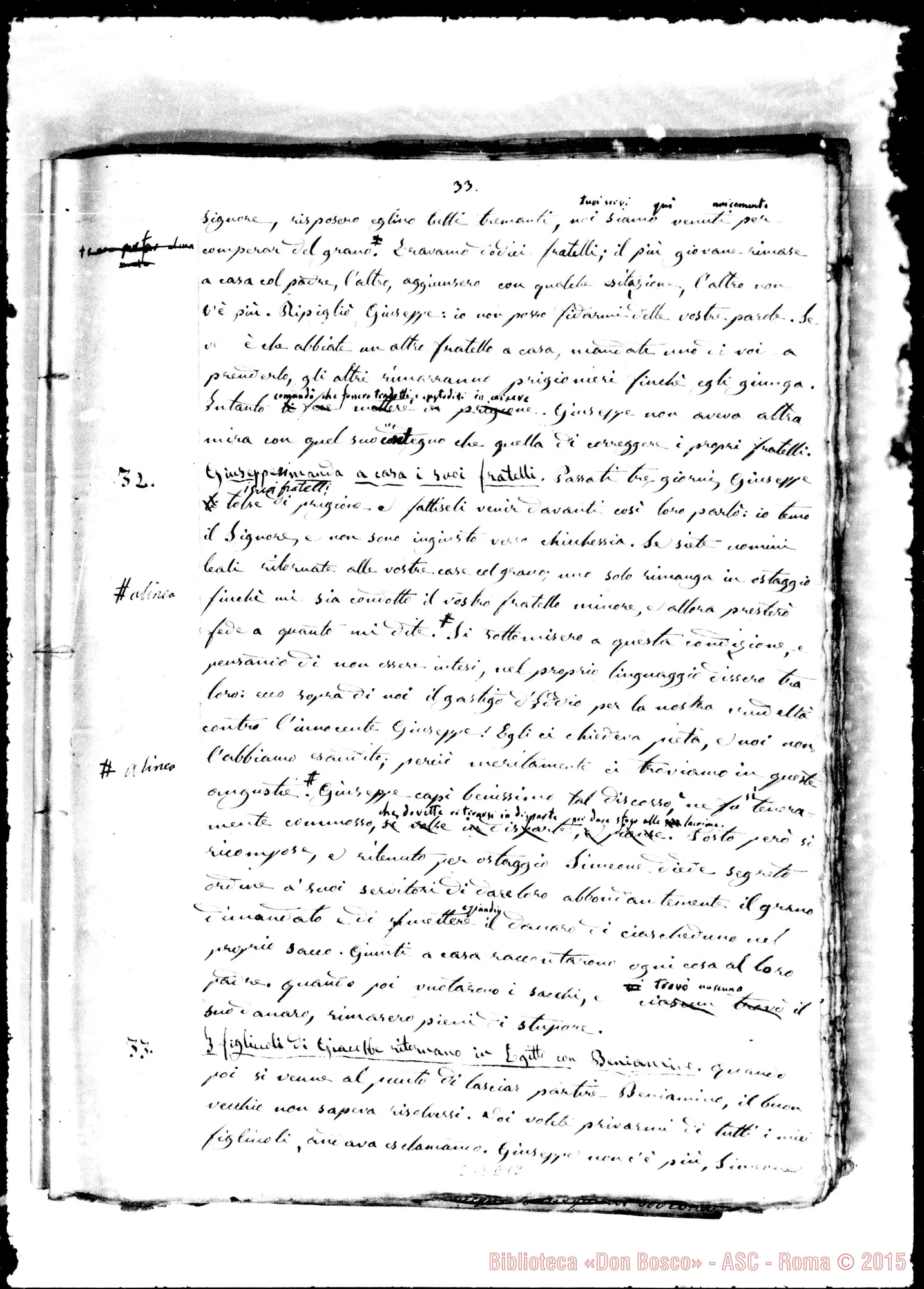 Fotogramma E 12 — Storia Sacra per uso delle scuole. 4 fascicoli ms. con correz. Bosco
