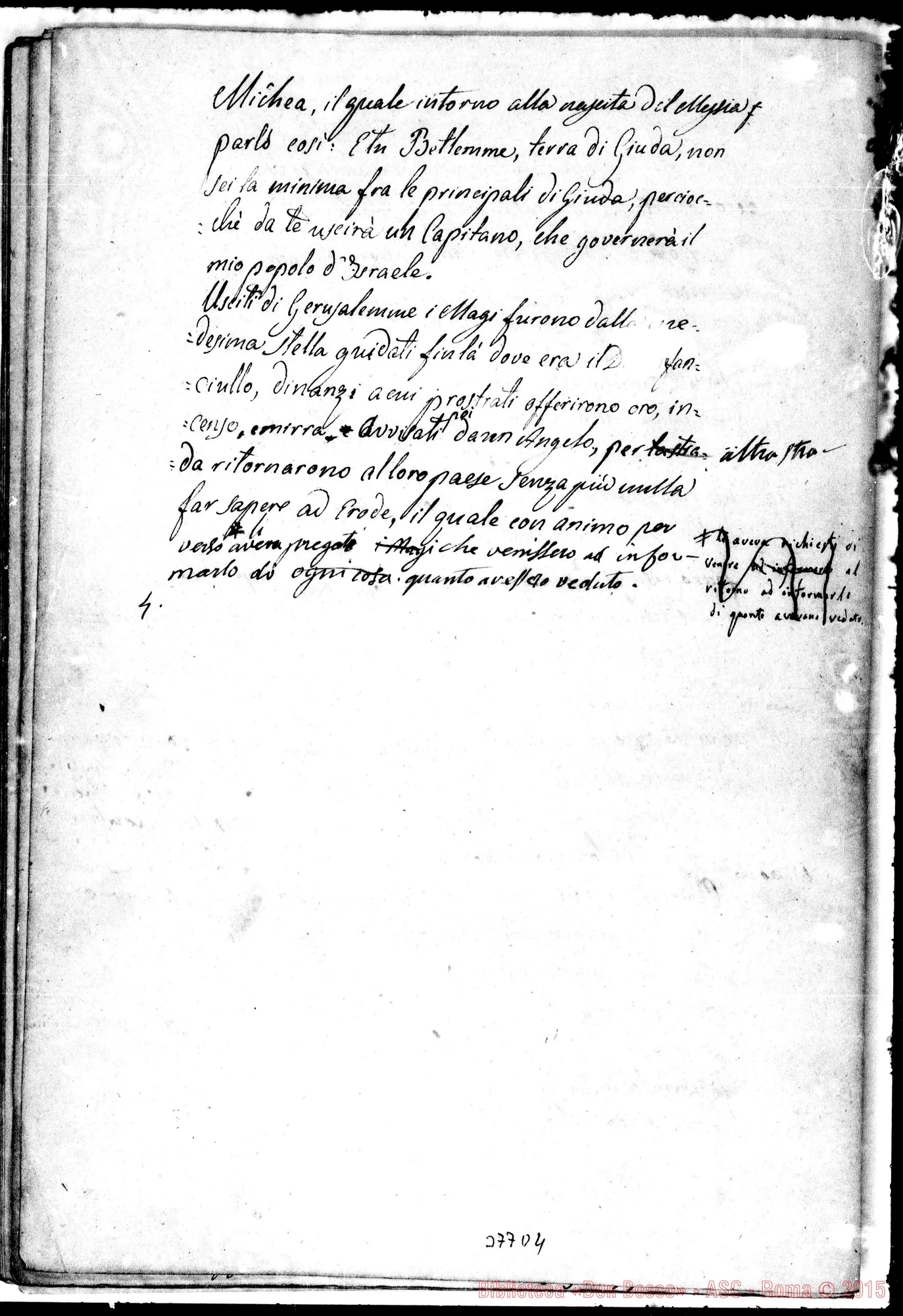Fotogramma D 4 — Storia Sacra per uso delle scuole. 4 fascicoli ms. con correz. Bosco