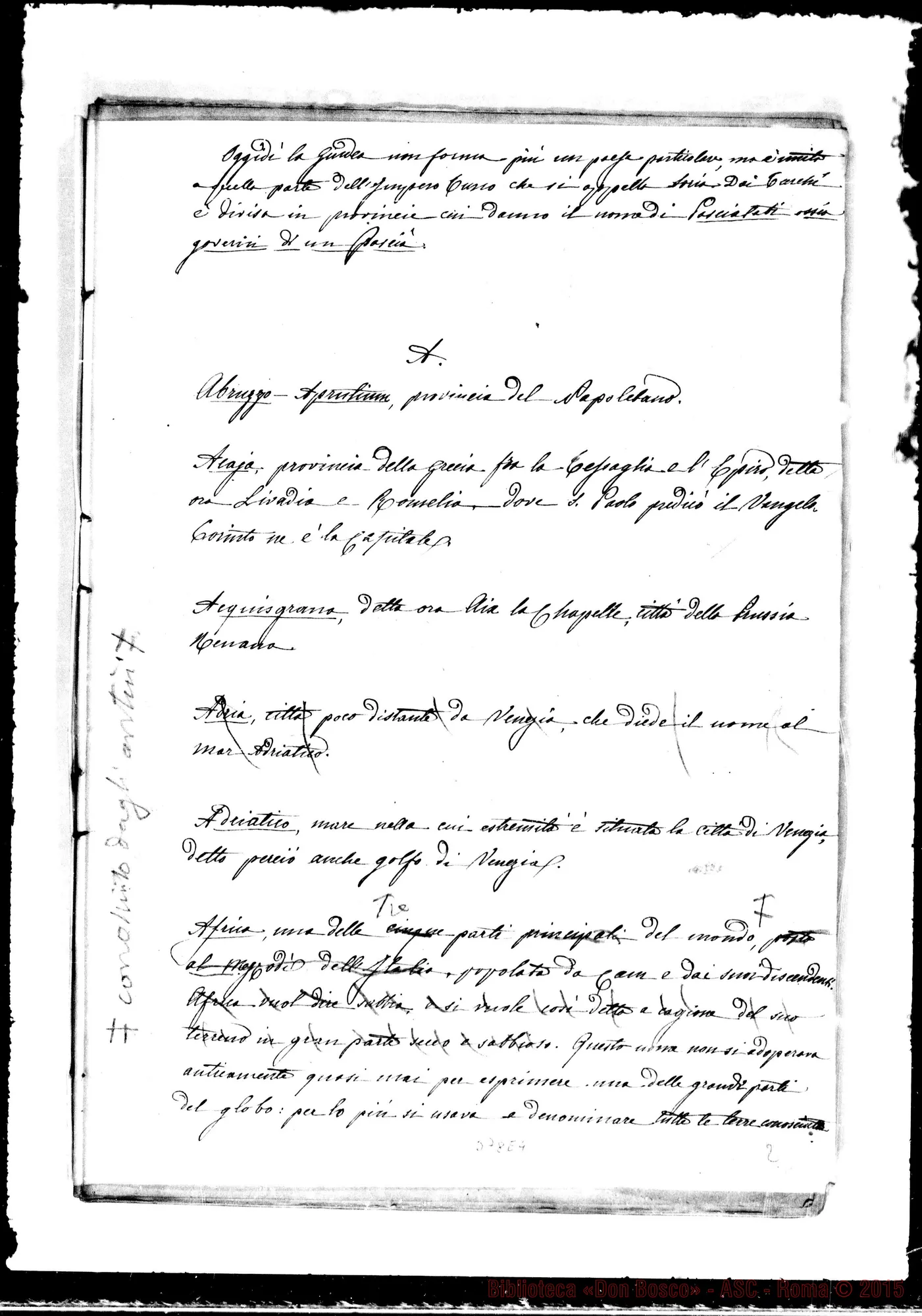 Fotogramma E 4 — Nomi di geografia antica confrontati… Ms. con correz. Bosco
