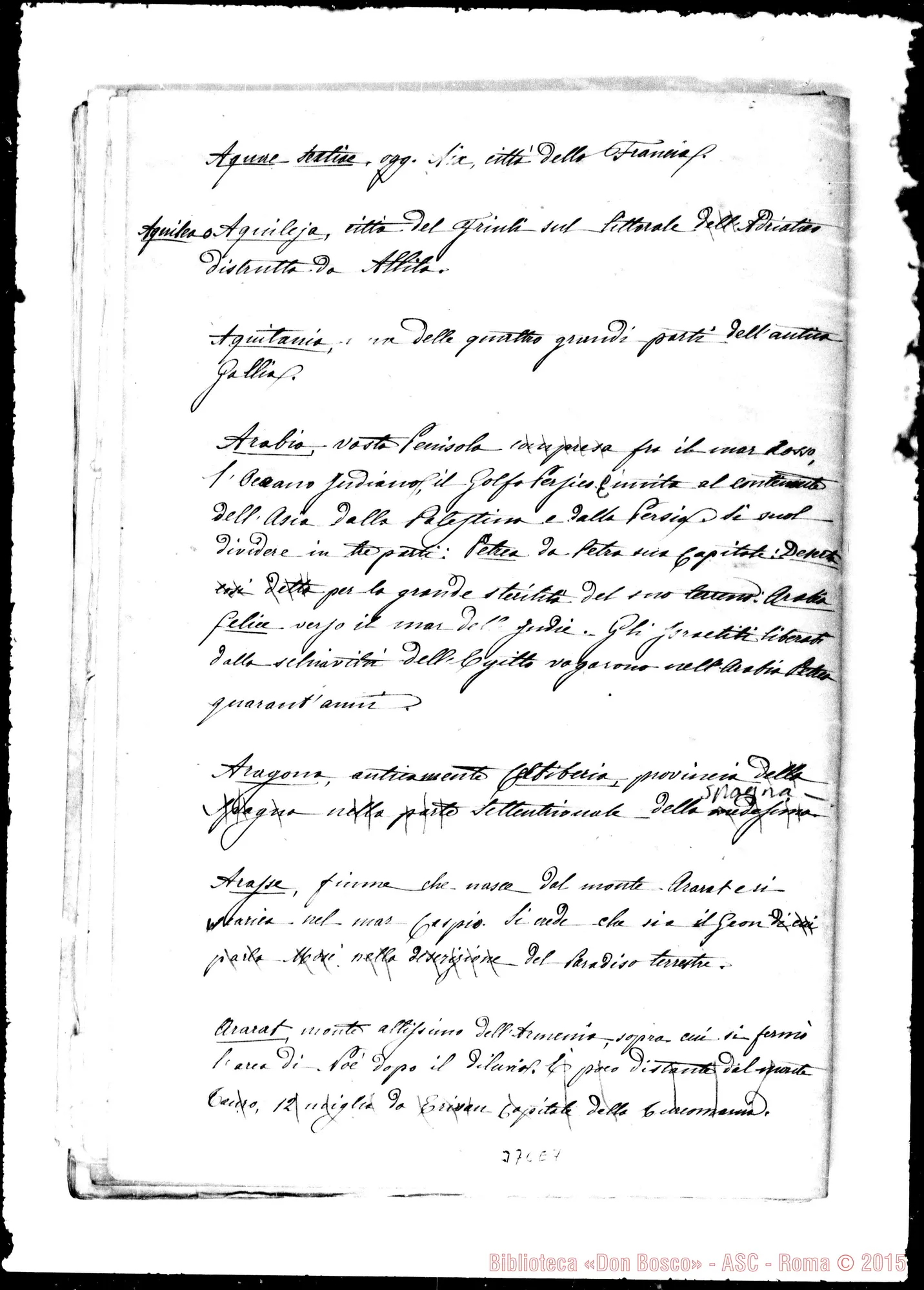 Fotogramma E 7 — Nomi di geografia antica confrontati… Ms. con correz. Bosco