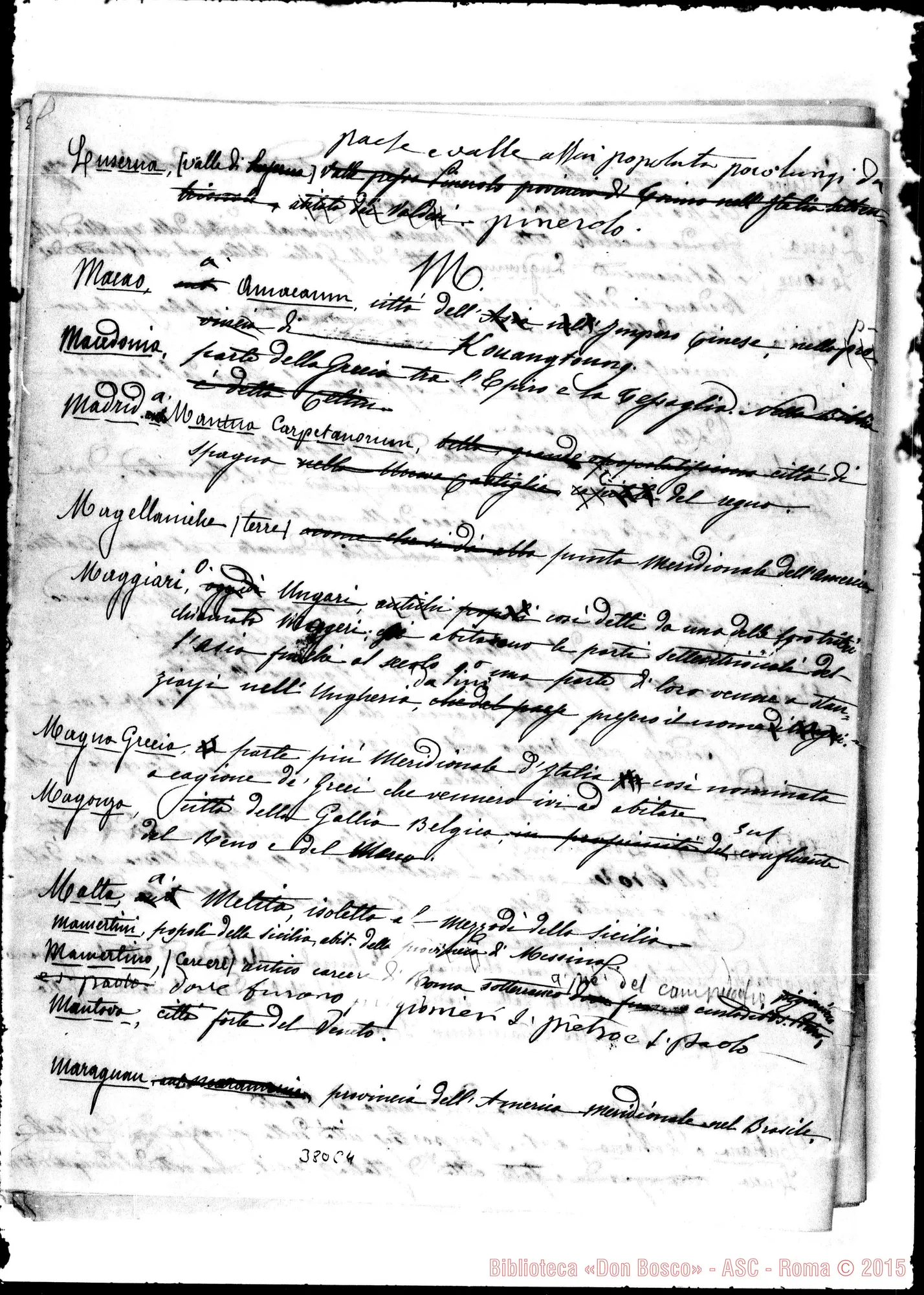 Fotogramma C 4 — Nomi di geografia antica confrontati… Ms. con correz. Bosco