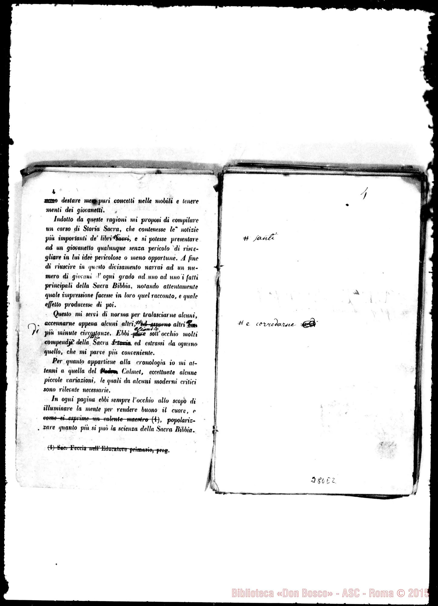Fotogramma E 2 — Seconda ed. preparata in bozze. Stampato con correz. e aggiunte Bosco
