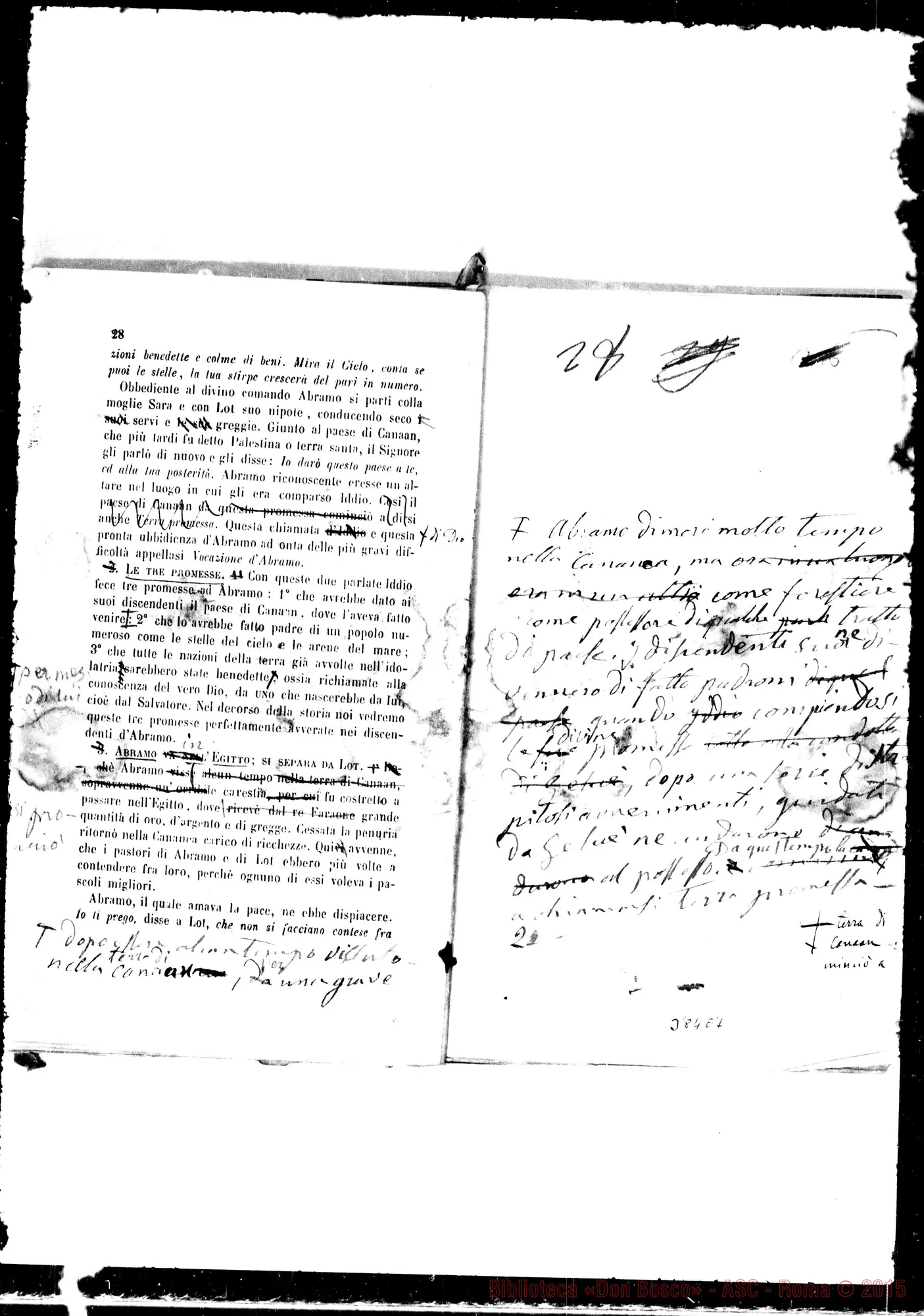 Fotogramma E 7 — Storia Sacra: Terza ed. in bozze, preparata per la quarta. Stamp. con correz. Bosco