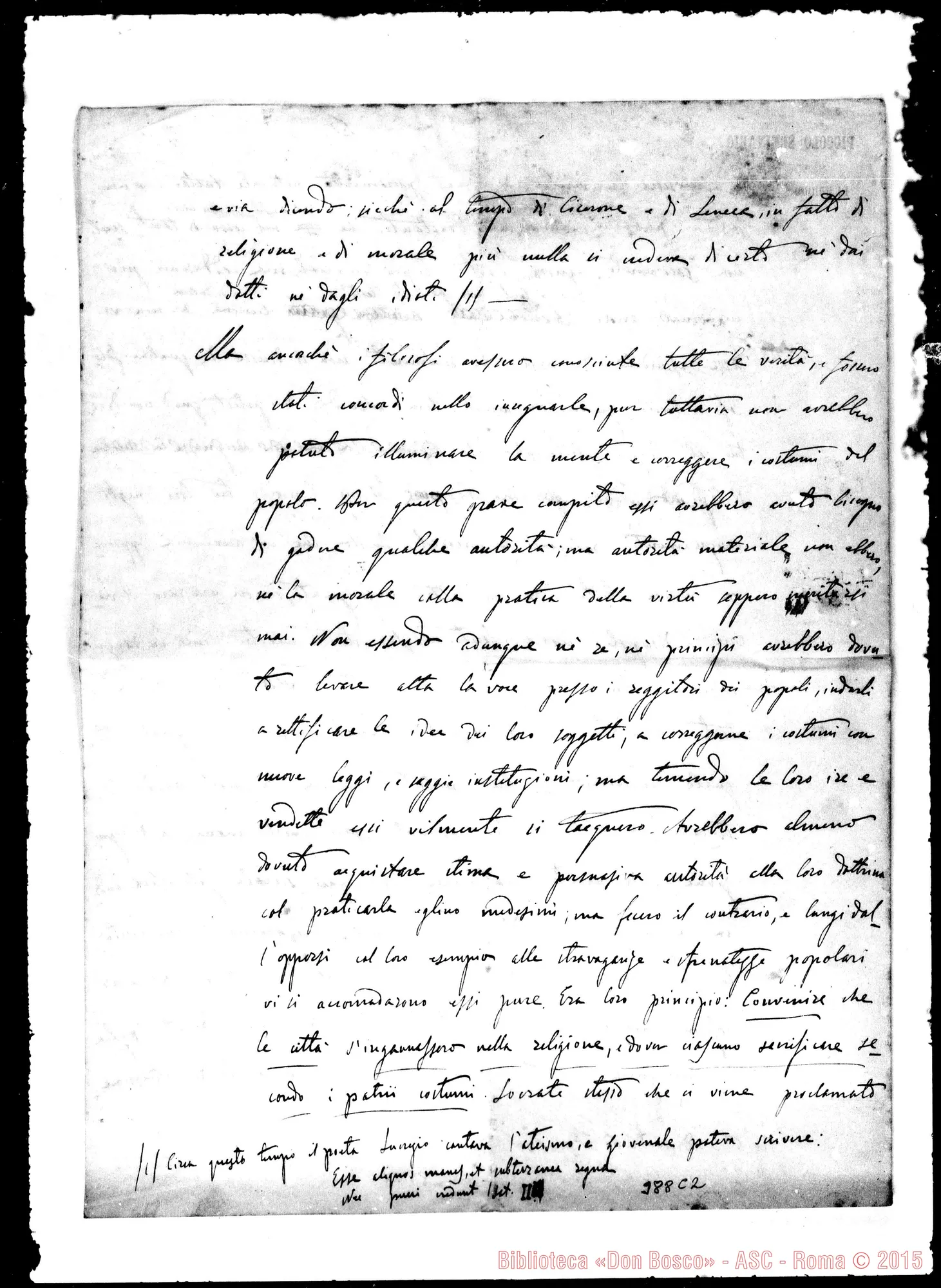 Fotogramma C 2 — Storia Sacra: Terza ed. in bozze, preparata per la quarta. Stamp. con correz. Bosco