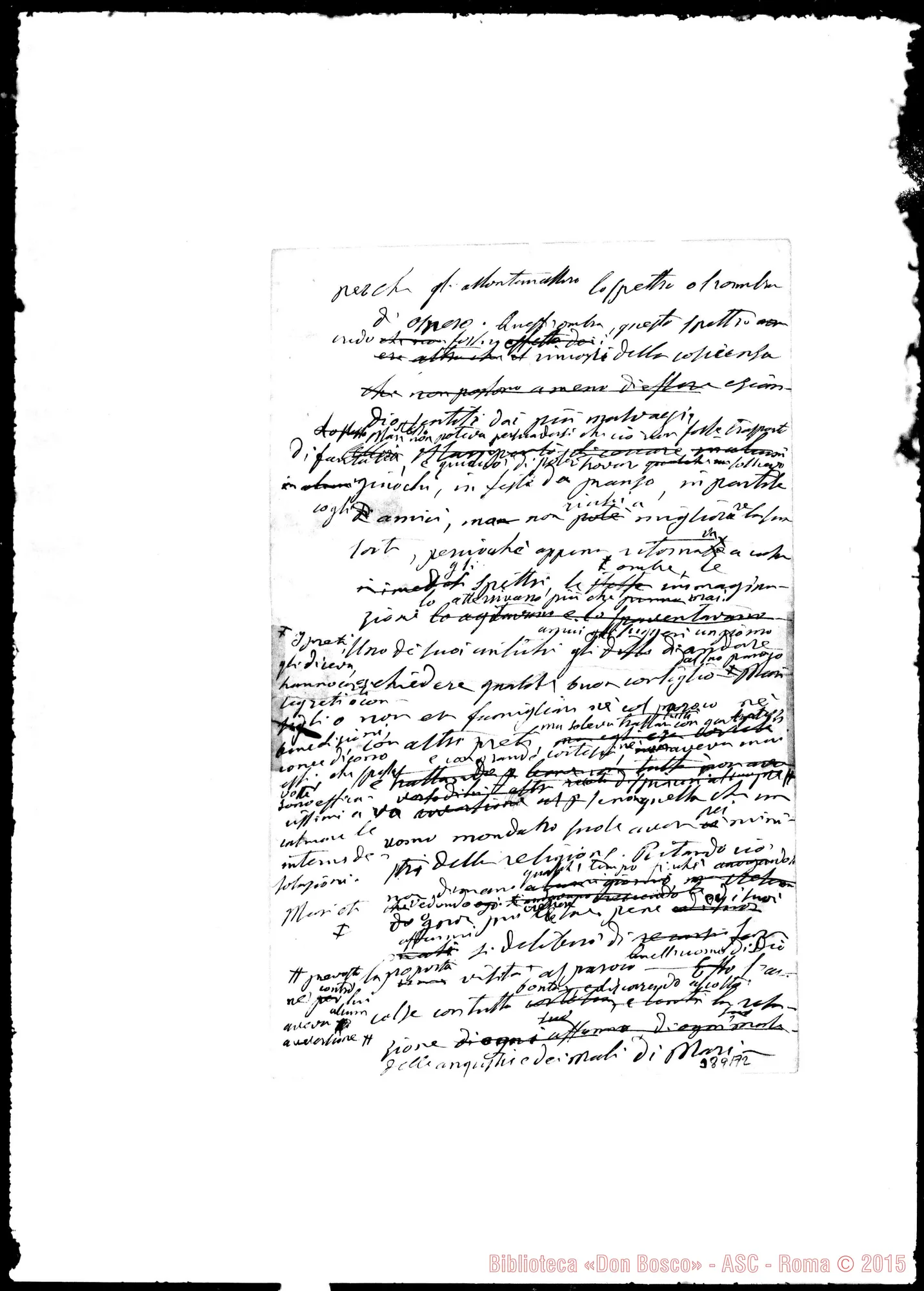 Fotogramma A 2 — Capo 10. Morte di Mari. Ms. autogr. Bosco