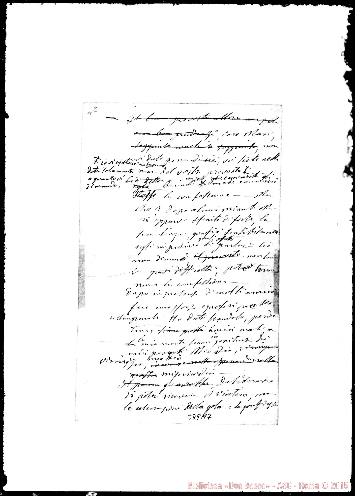 Fotogramma A 7 — Capo 10. Morte di Mari. Ms. autogr. Bosco