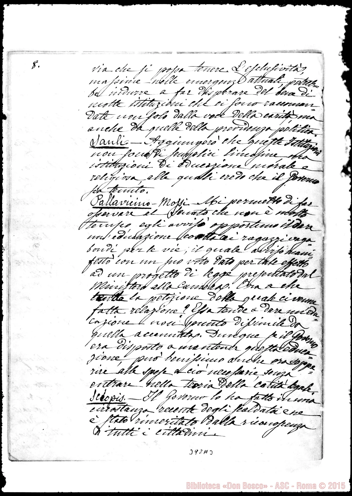 Fotogramma A 3 — Appendice N. 1 Ms. con alcune correz. Bosco