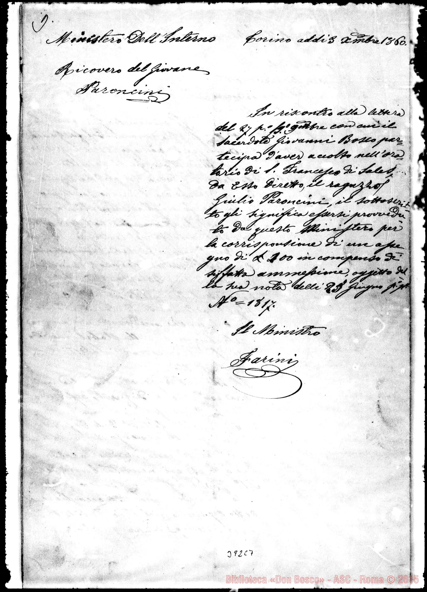Fotogramma C 7 — Appendice N. 2 Ms. con correz. Bosco