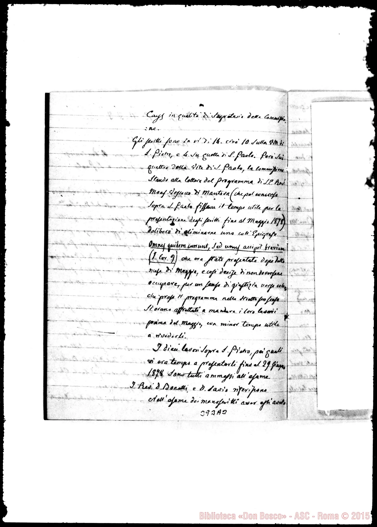 Fotogramma A 3 — Vite dei Santi Apostoli Pietro E Paolo. Concorsi. Commissione. (ASC 112)
