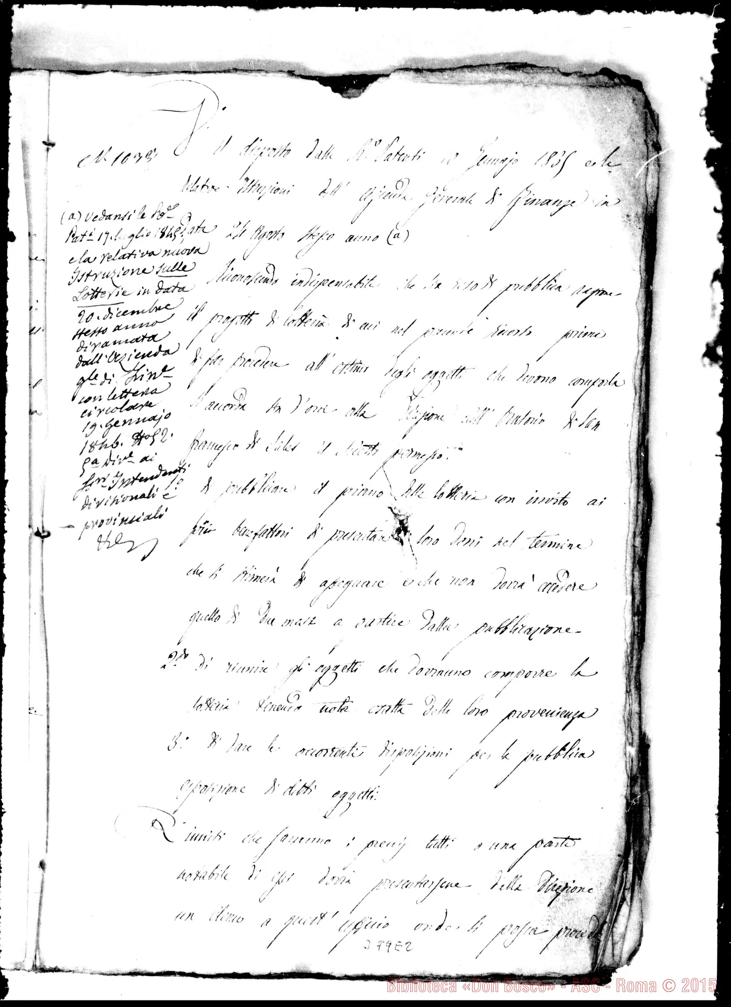 Fotogramma E 2 — 1.854: Relazione giurata di perizia di oggetti donati… Fascicoli rilegati insieme. Incluse petizioni di D. Bosco