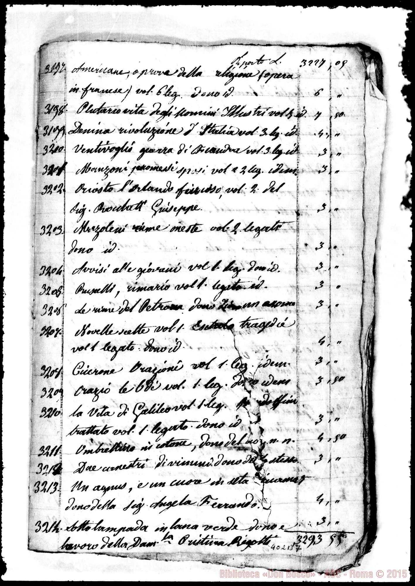 Fotogramma B 7 — 1.854: Relazione giurata di perizia di oggetti donati… Fascicoli rilegati insieme. Incluse petizioni di D. Bosco