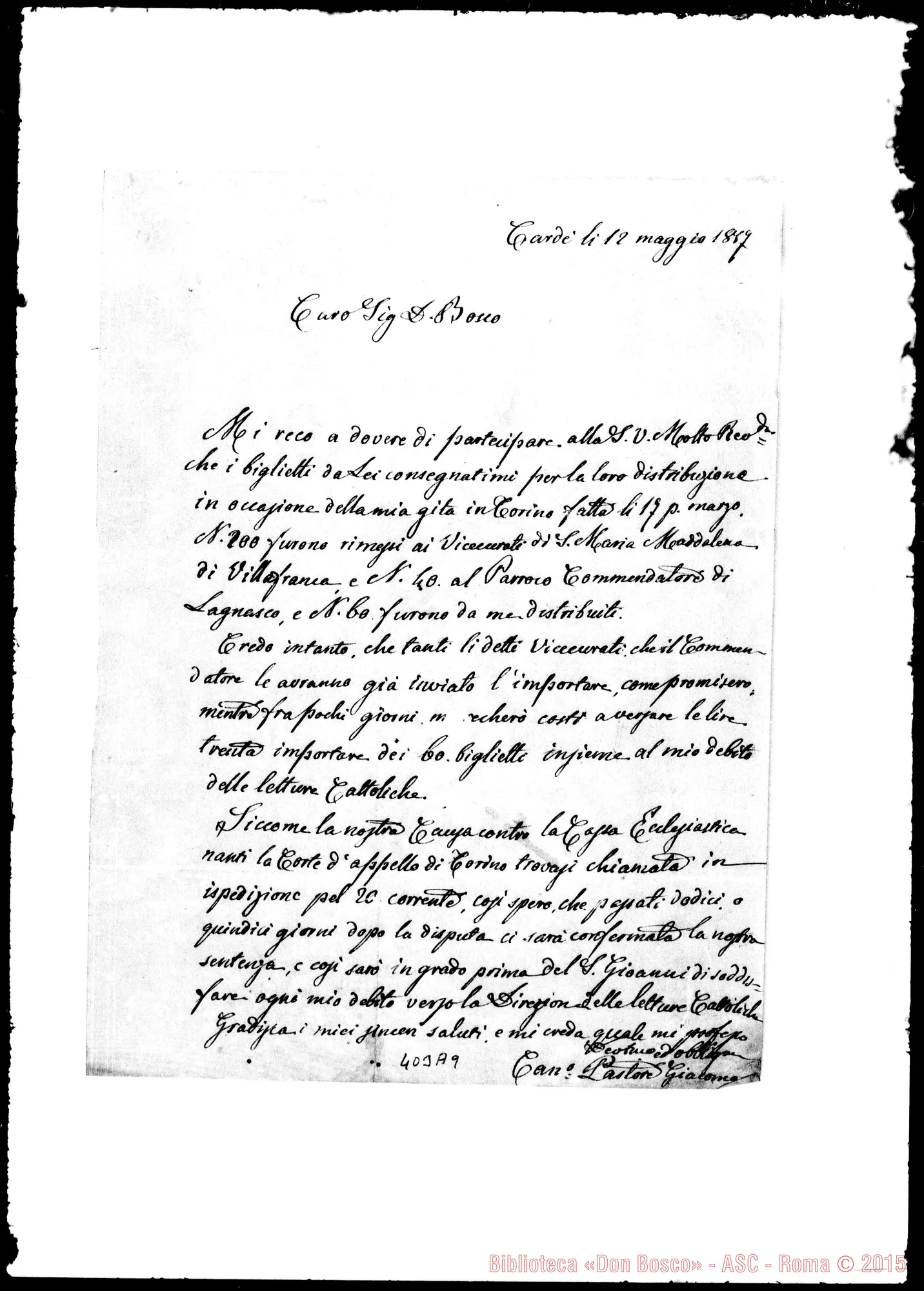 Fotogramma A 9 — Can. Pastor Giacomo-Bosco
