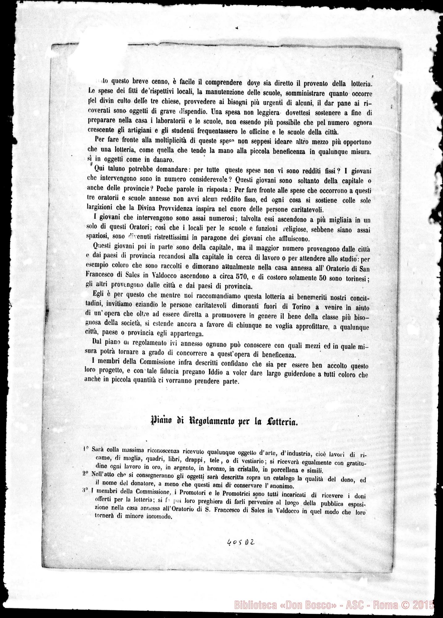 Fotogramma D 2 — 1862: Invito A una lotteria di oggetti…