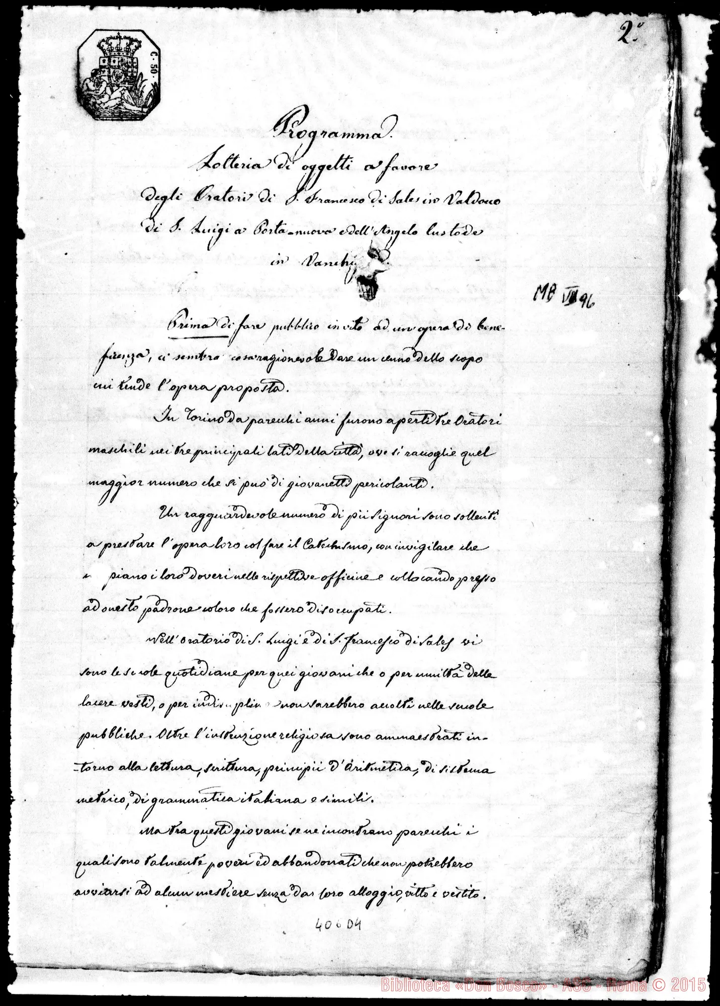 Fotogramma D 4 — Bosco-Ili.mo Sig. Prefetto: Membri- Programma- Regolamento- Elenco…