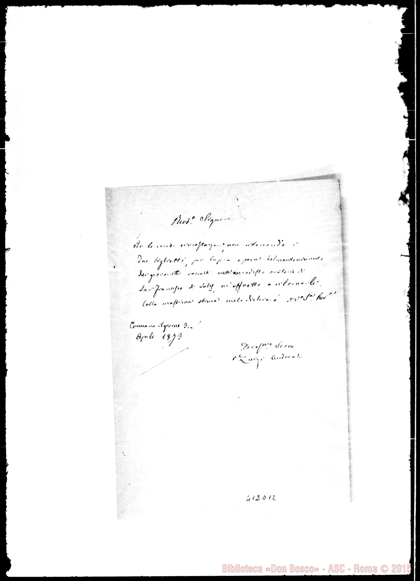 Fotogramma D 12 — Andreoli-Rev.do Sig.