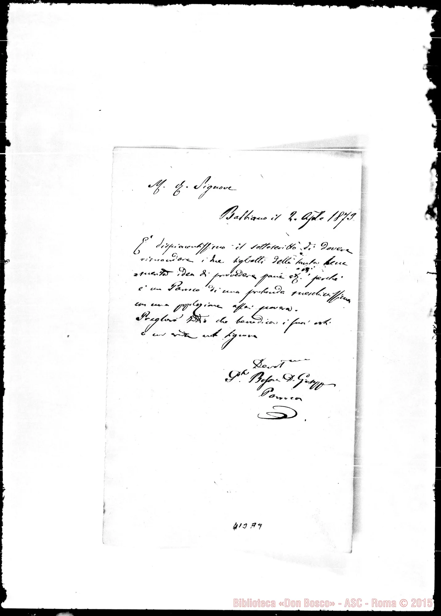 Fotogramma A 9 — Bosoni-Molto Rev.do Sig.