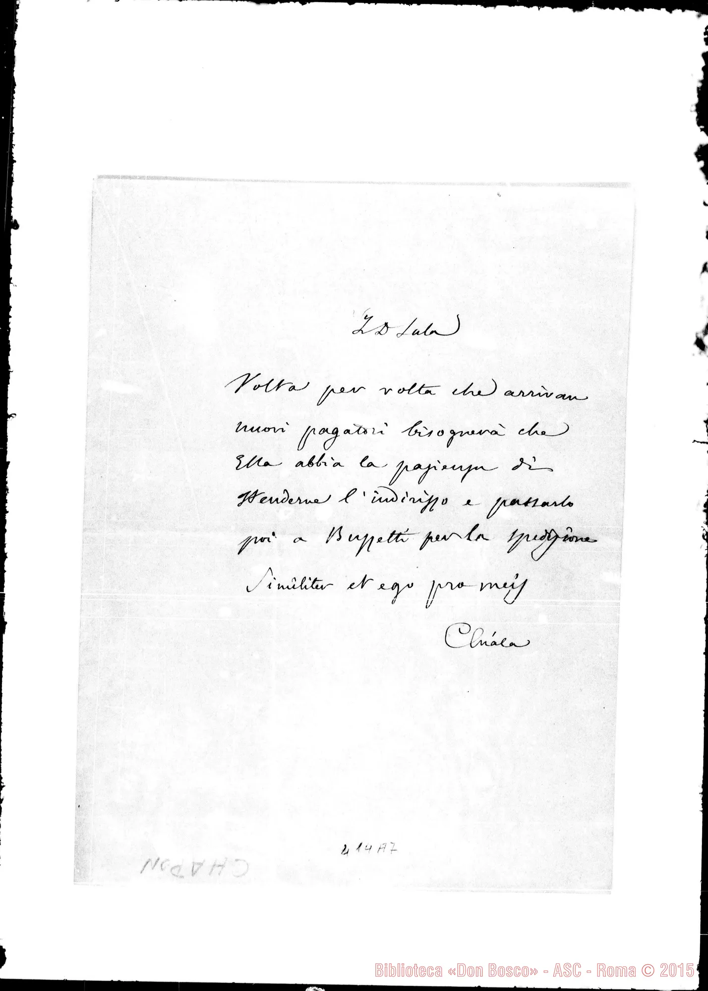Fotogramma A 7 — Chapon-Egregio Molto Rev.do Sig.