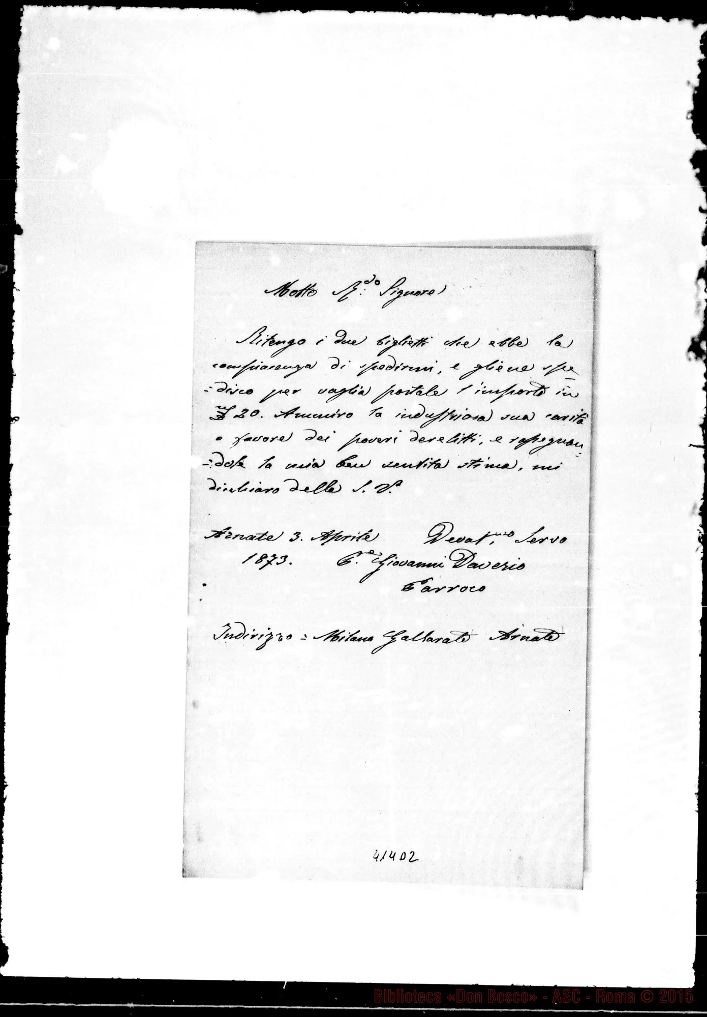 Fotogramma D 2 — Deiro-Molto Rev.do Sig.