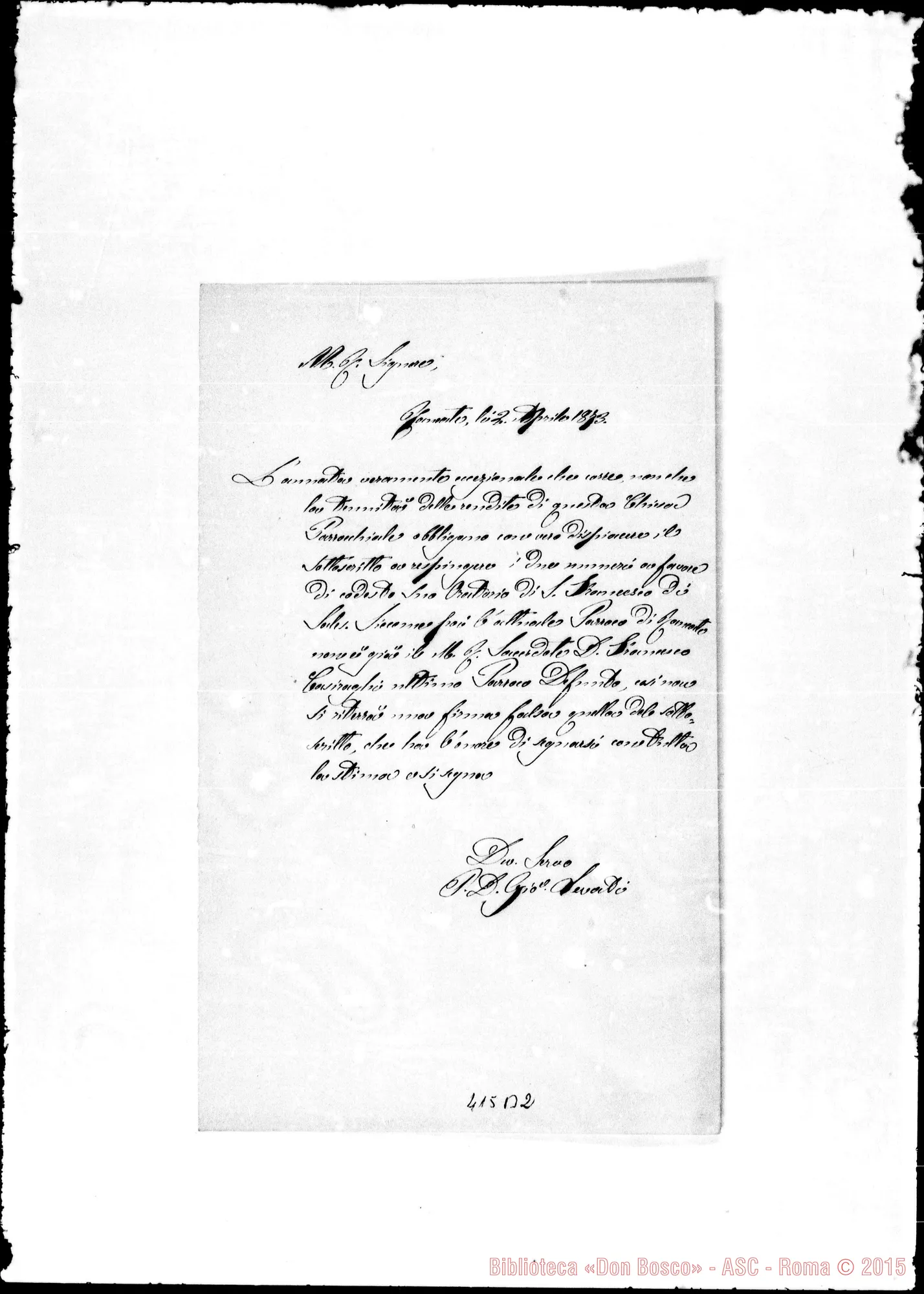 Fotogramma B 2 — Levati-Molto Rev.do Sig.